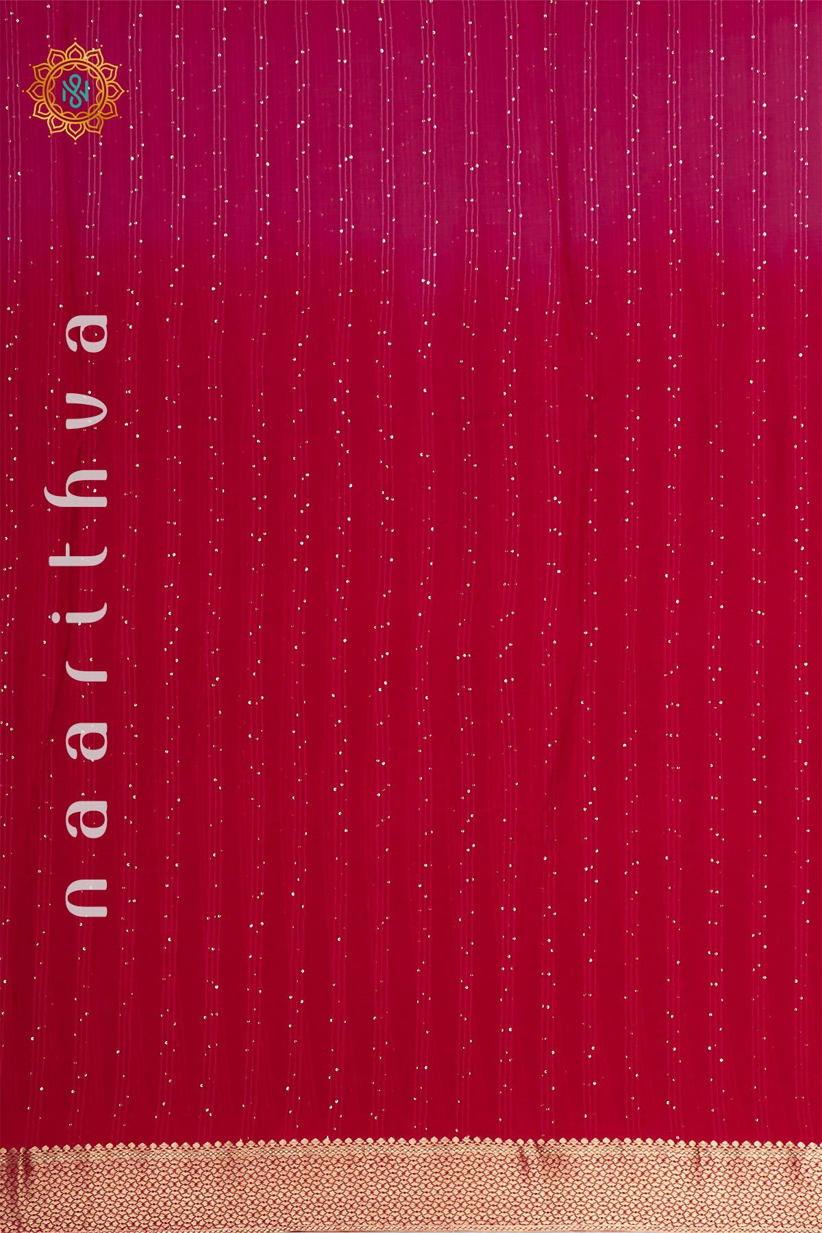 RED WITH PINK & YELLOW - SEMI GEORGETTE