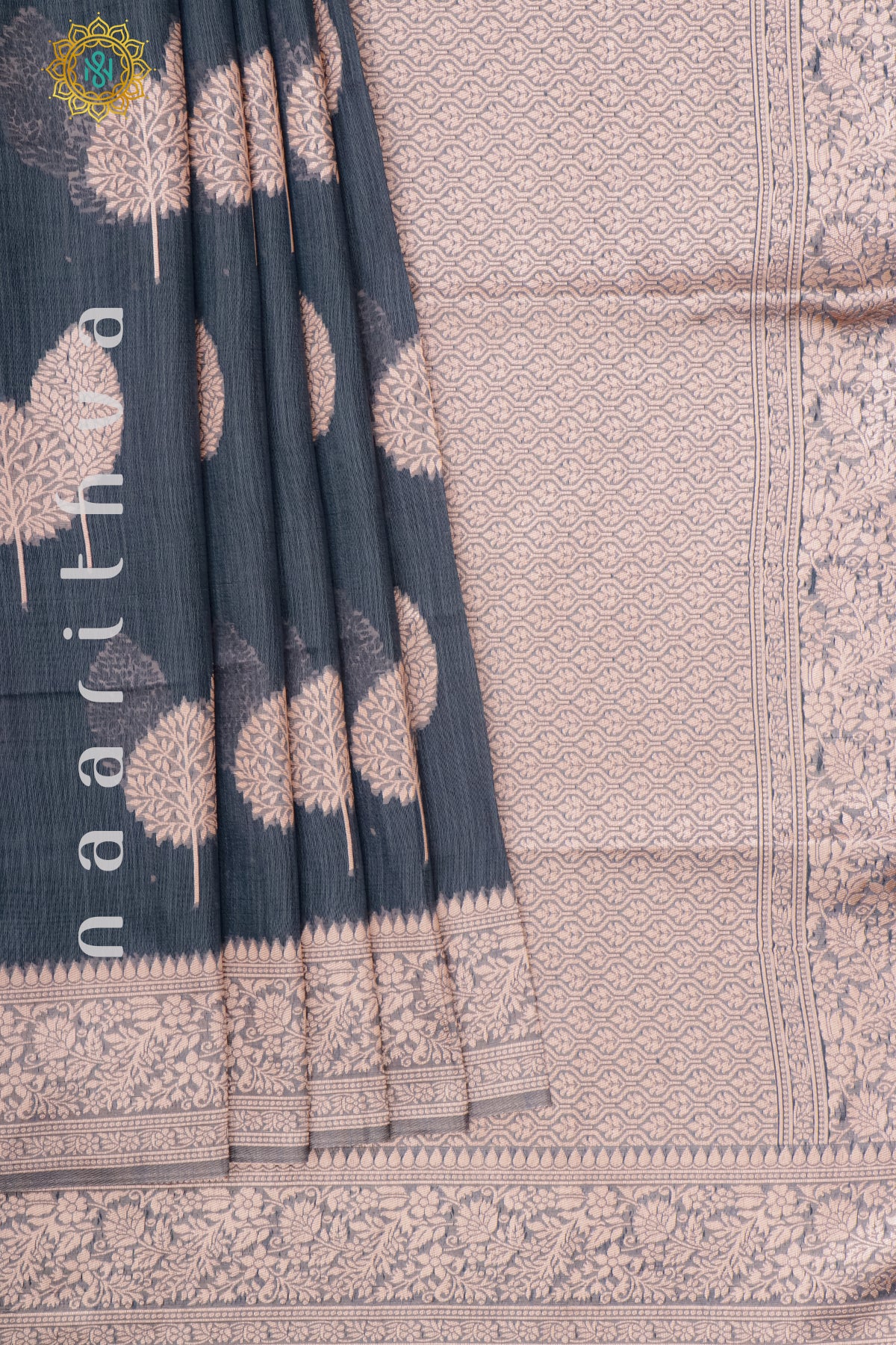 GREY - SEMI RAW SILK