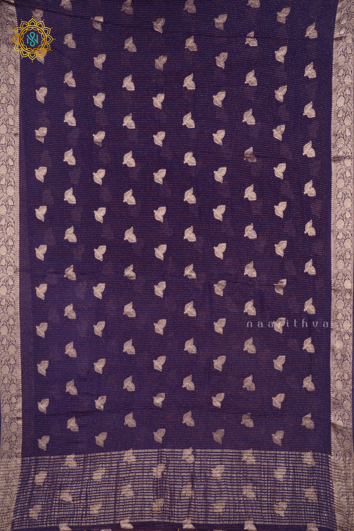 PURPLE WITH YELLOW - SEMI GEORGETTE