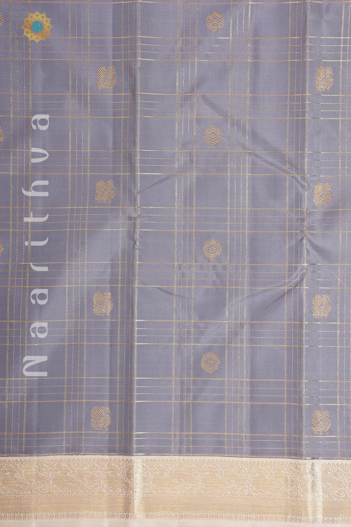 GREY WITH CREAM - PURE KANJIVARAM SILK