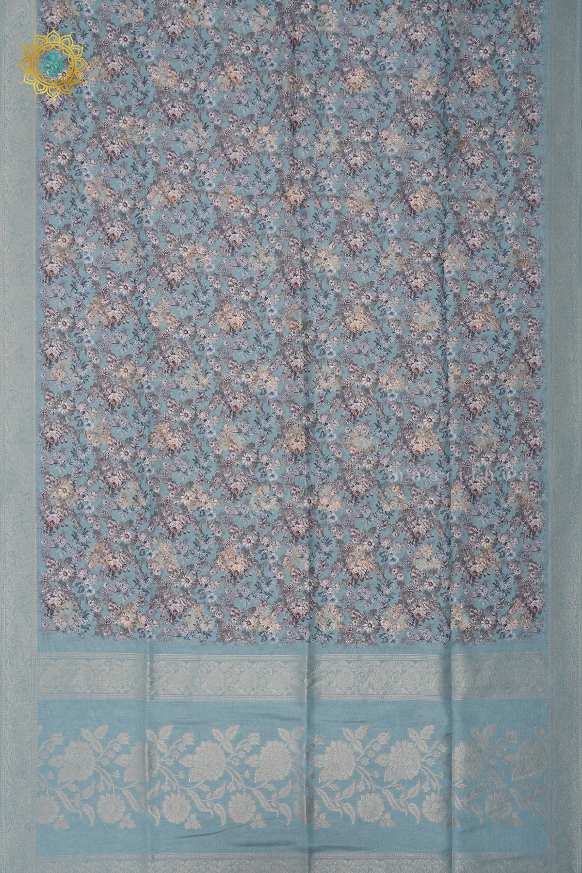 AQUA BLUE - SEMI CREPE SILK