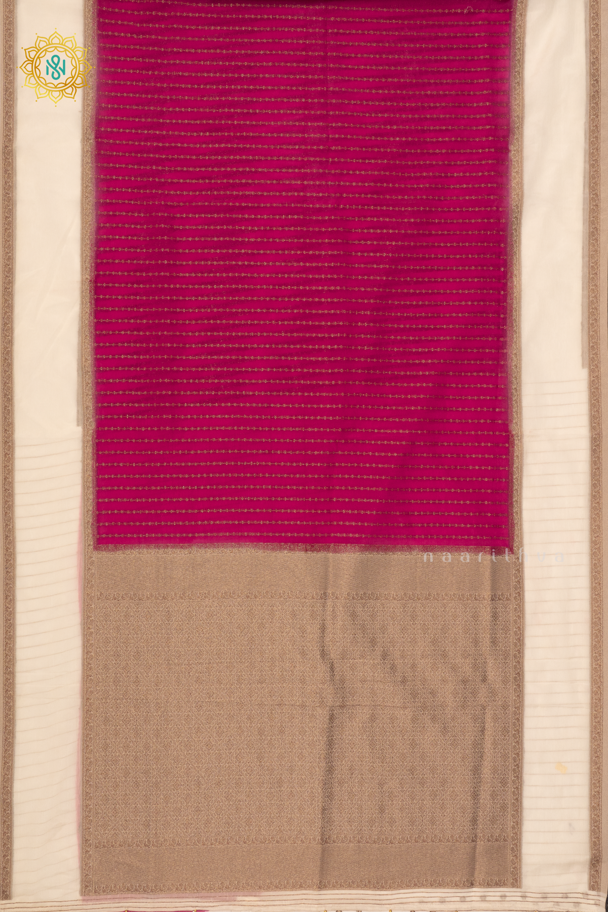 PINK WITH WHITE - SEMI CREPE GEORGETTE