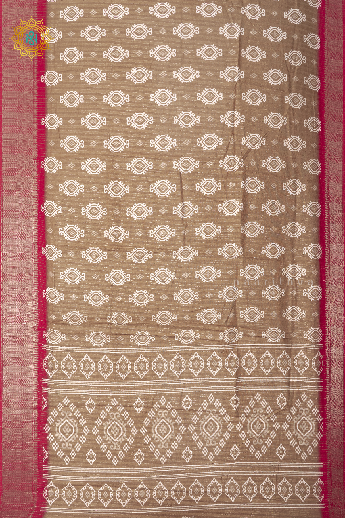 BEIGE WITH RED - DOLA SILK