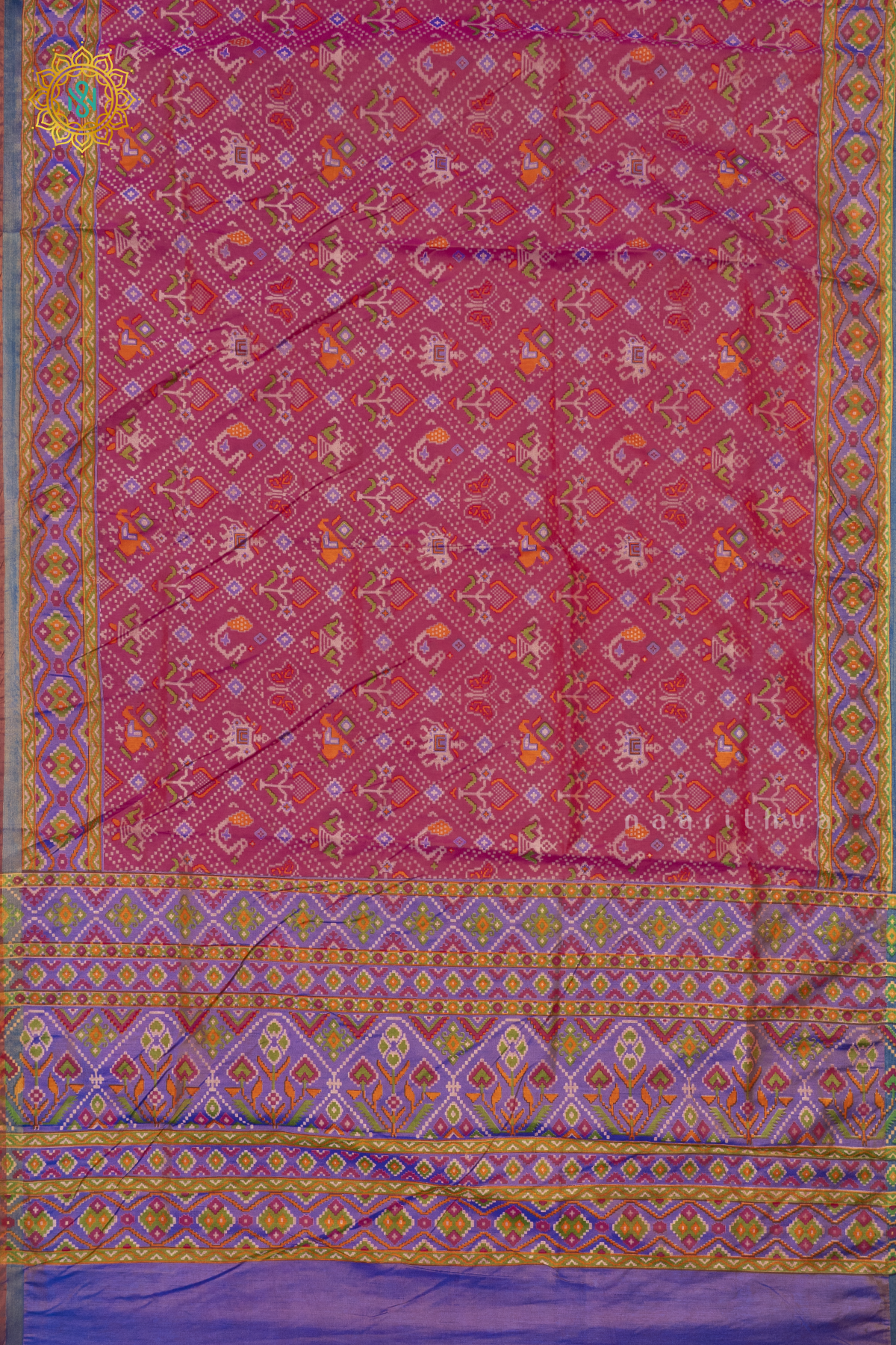 DUAL SHADE OF PINK WITH PURPLE - SEMI PATOLA SILK