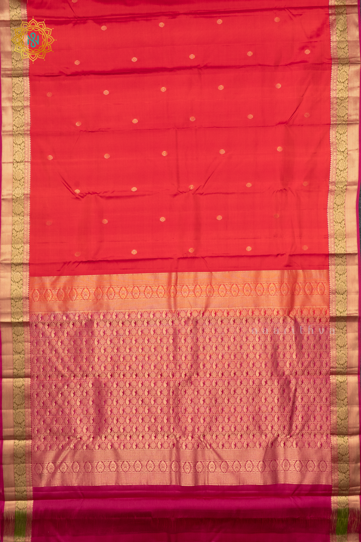 ORANGE WITH PINK - PURE KANJIVARAM SILK