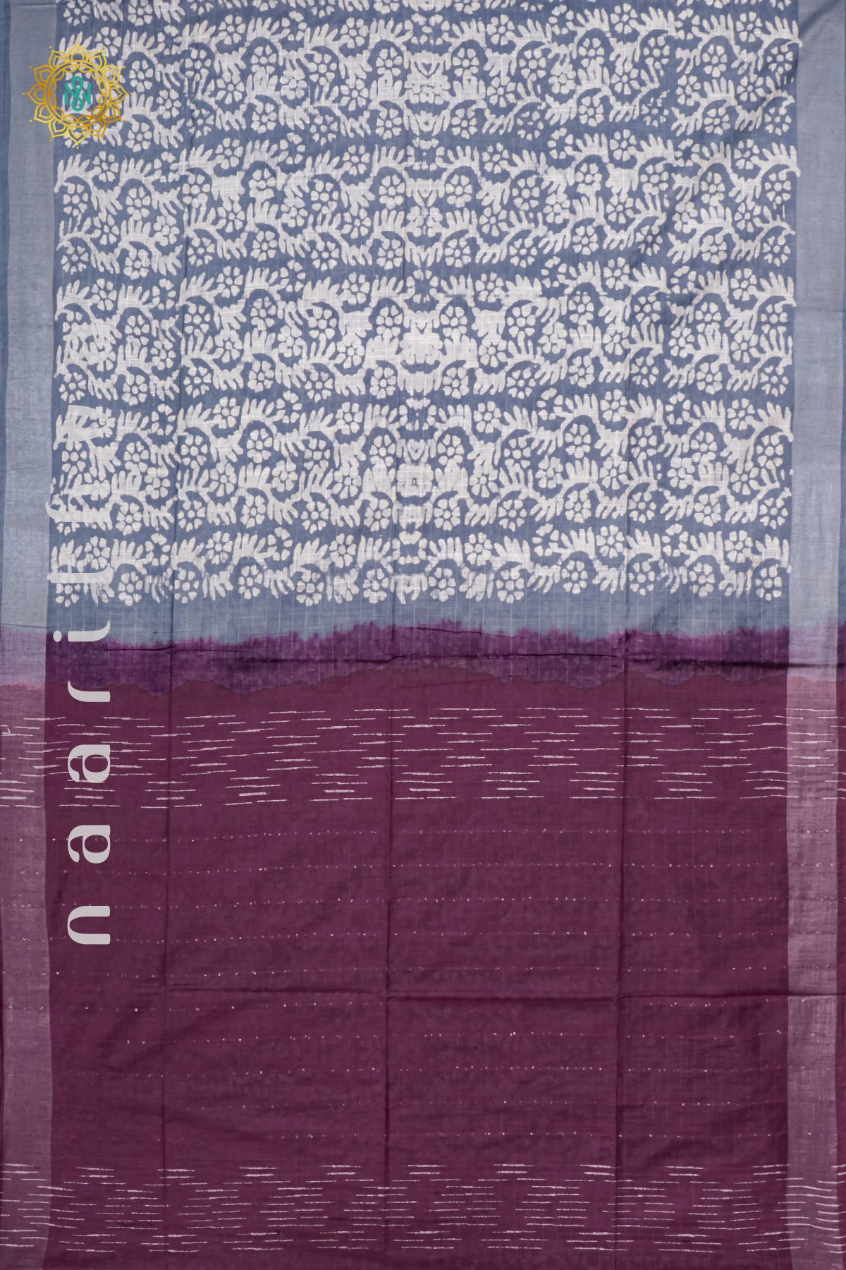 GREY WITH WINE - SLUB COTTON