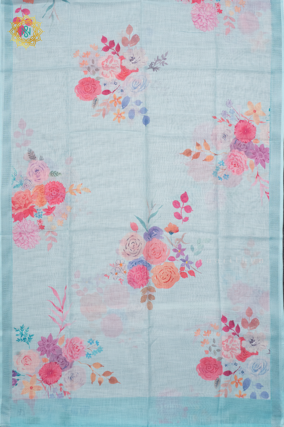 AQUA BLUE - LINEN BY COTTON