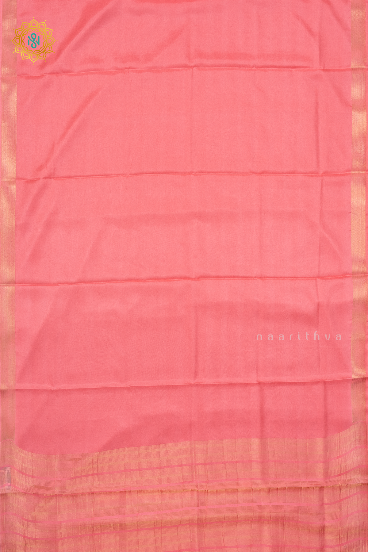 PEACHISH PINK - SEMI MYSORE CREPE SILK