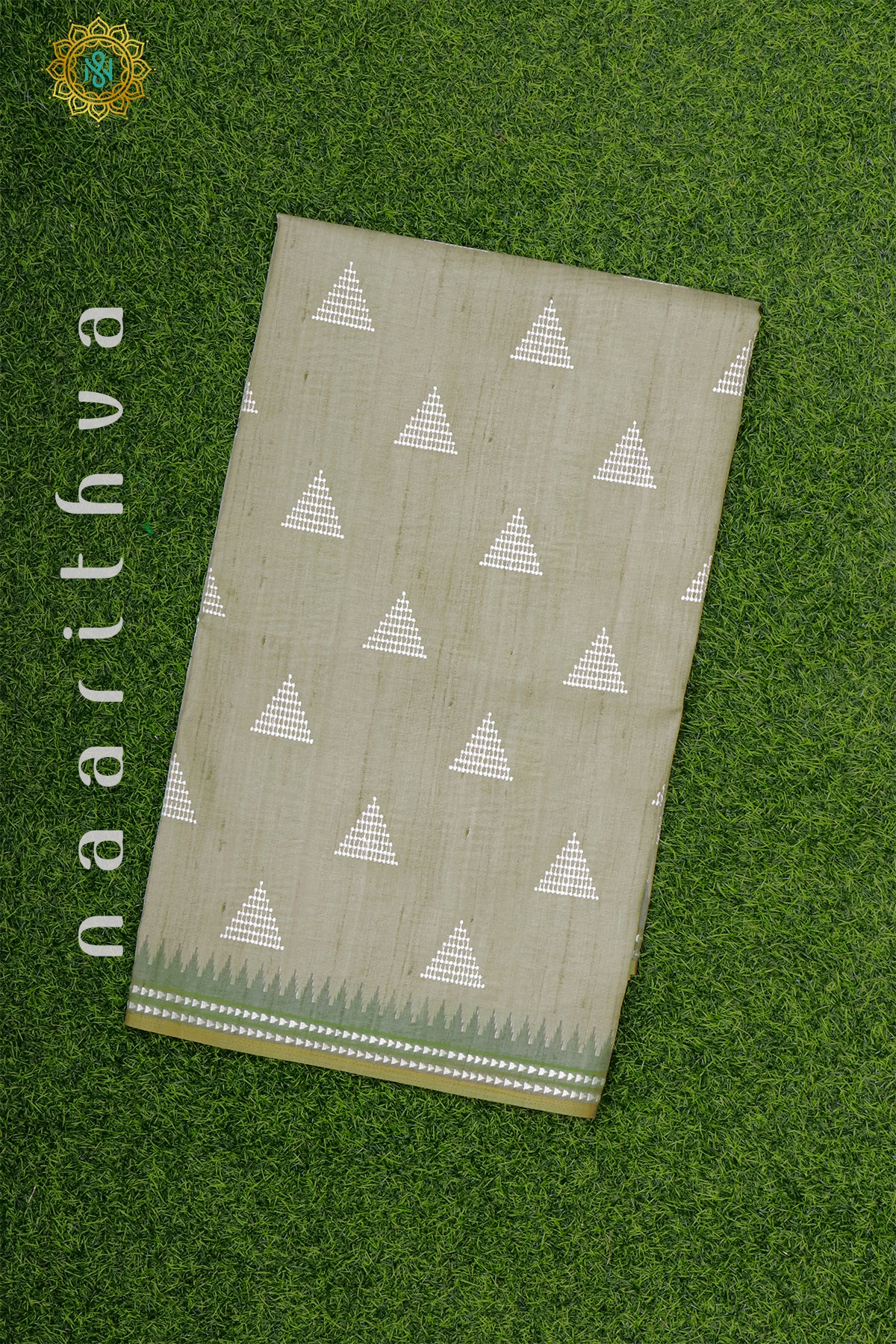 BIEGE WITH GREEN - SEMI TUSSAR