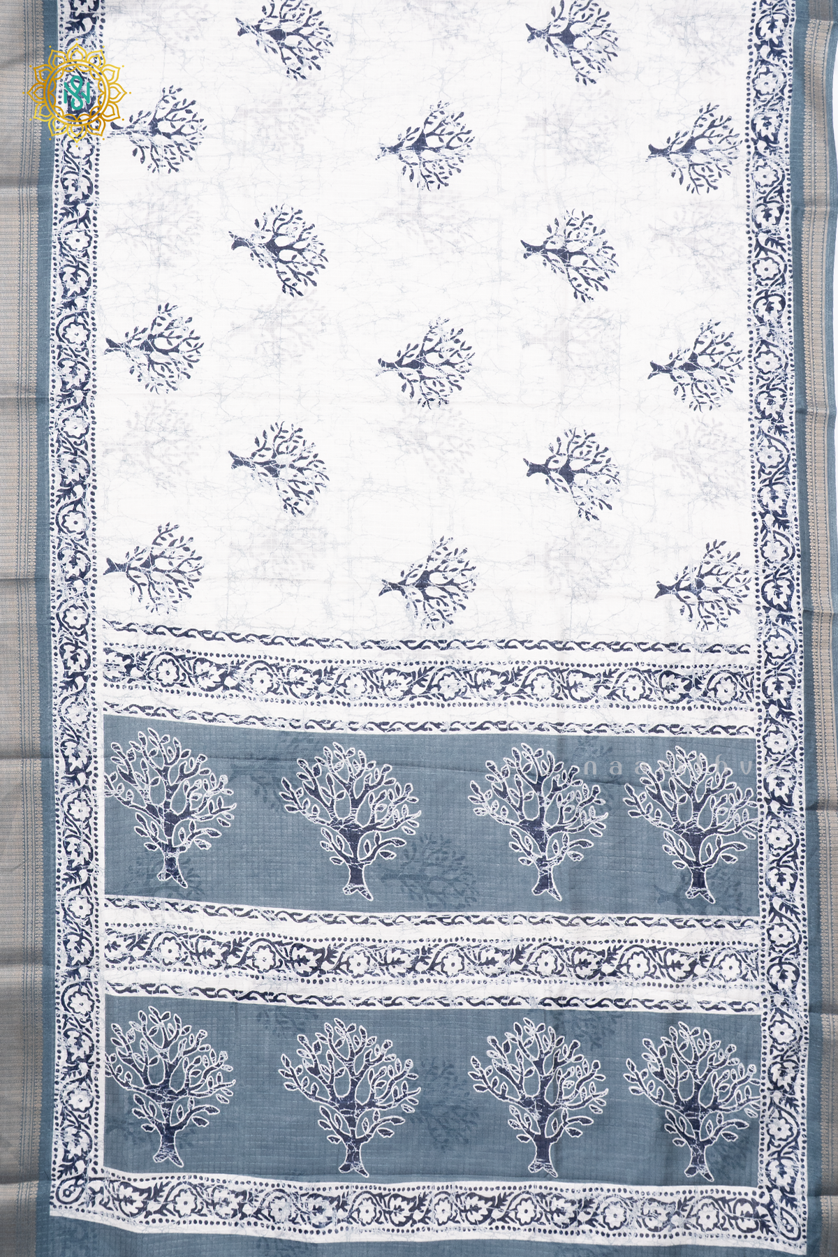 WHITE WITH GREY - DOLA SILK