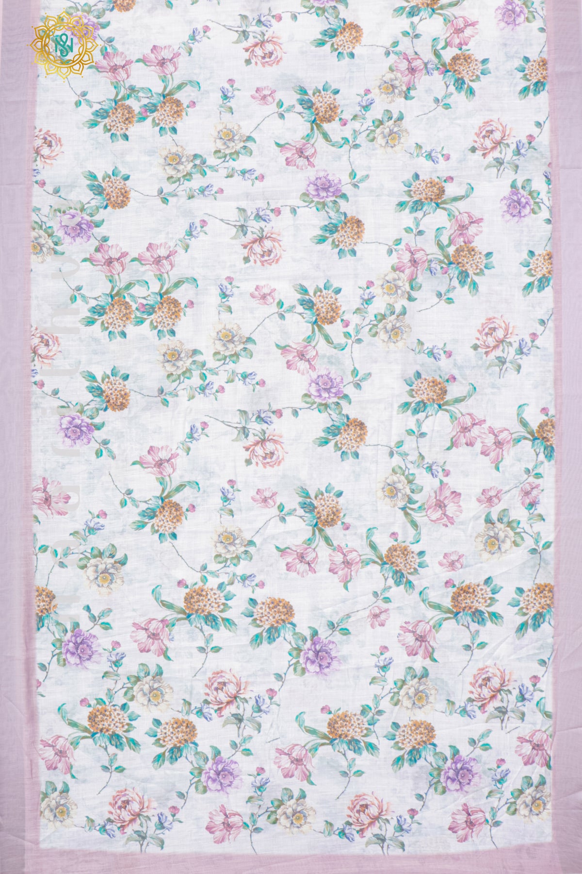 WHITE WITH PEACH - LINEN BY COTTON