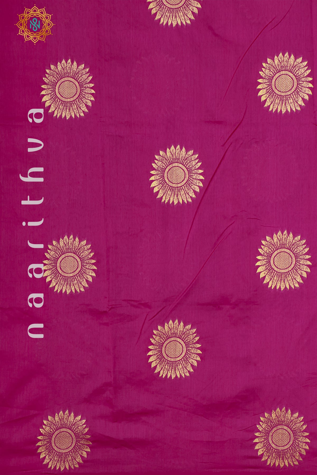 PINK WITH SKY BLUE - RAW SILK