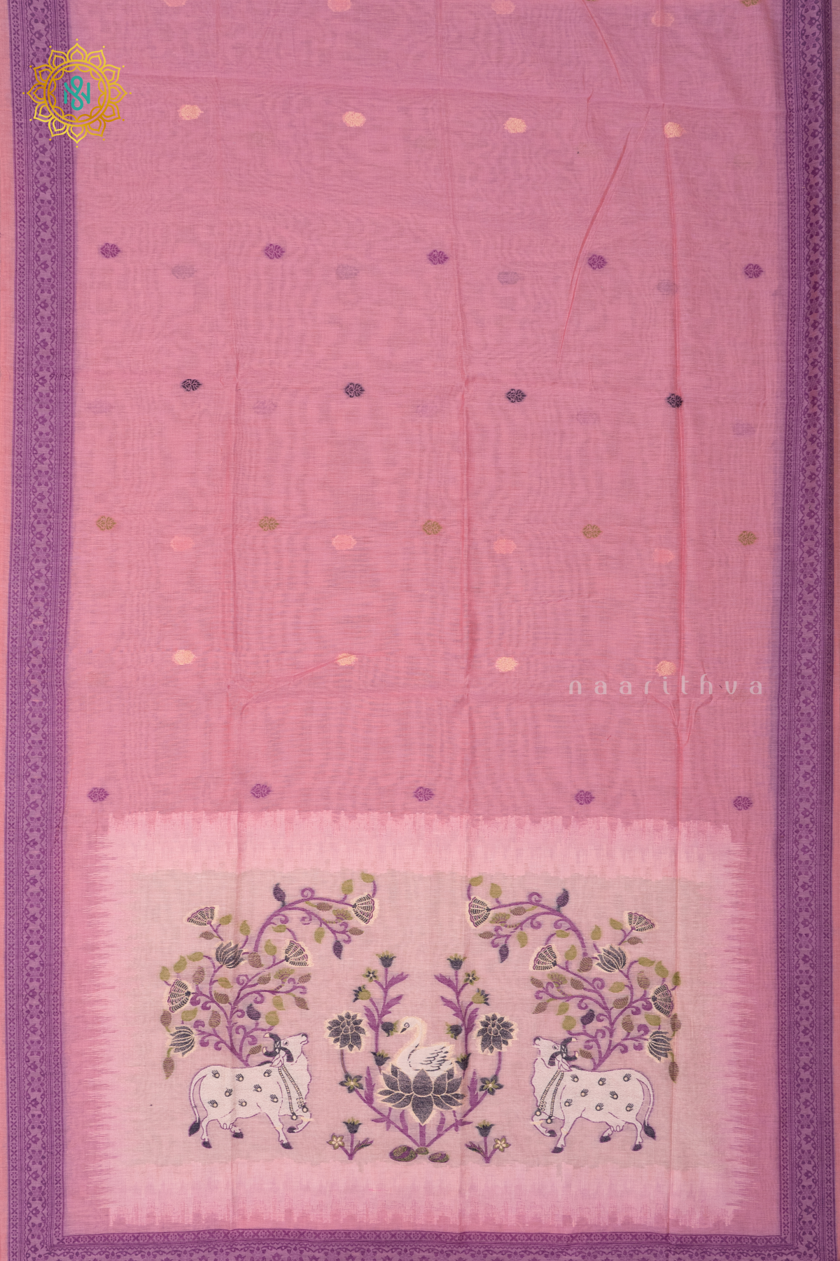 LIGHT PINK WITH LAVENDER - MOONGA COTTON