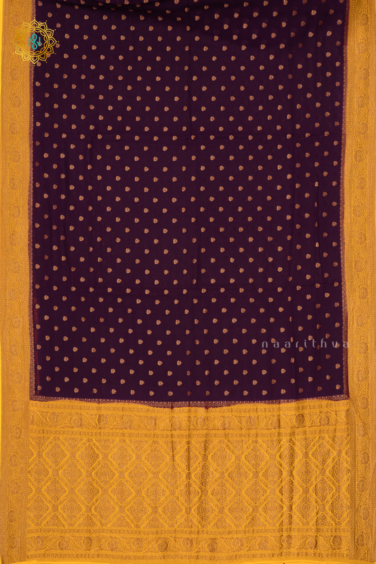 WINE WITH YELLOW - SEMI GEORGETTE