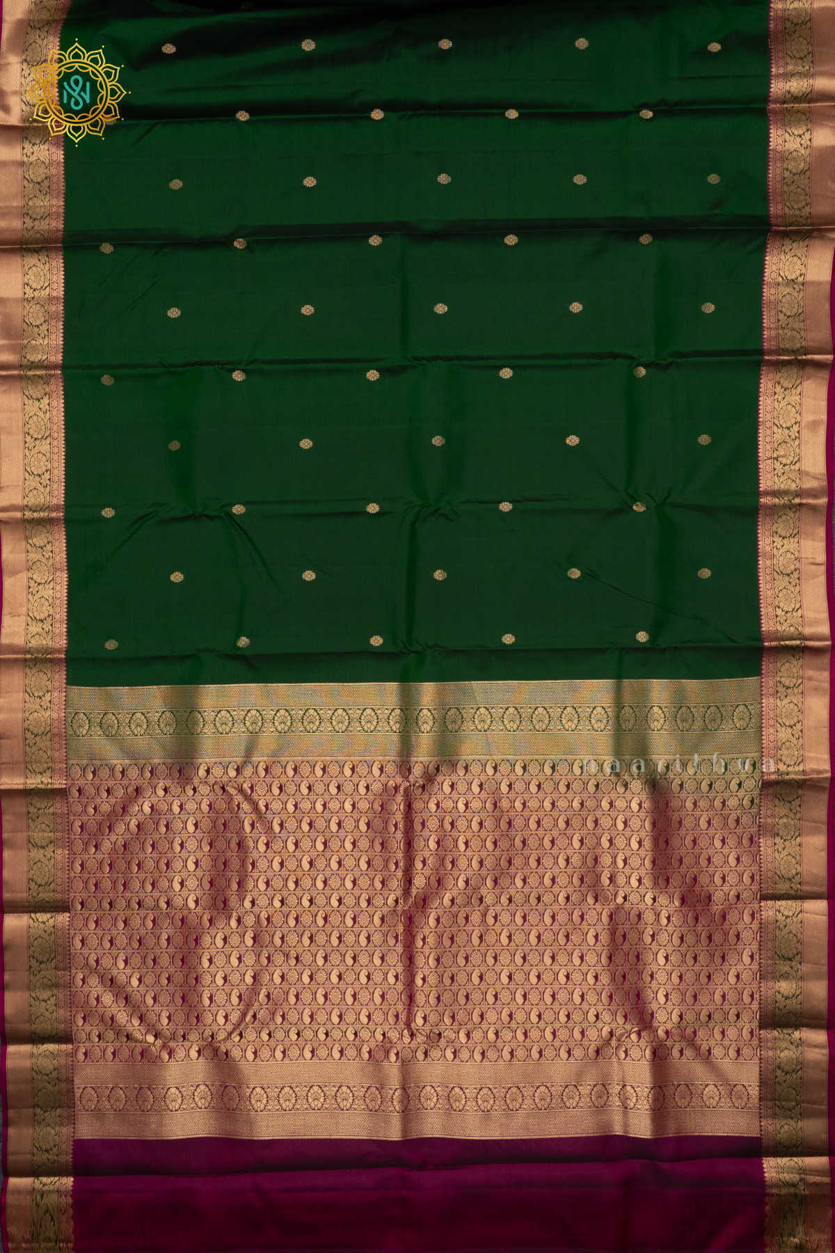 GREEN WITH MAGENTA - PURE KANJIVARAM SILK