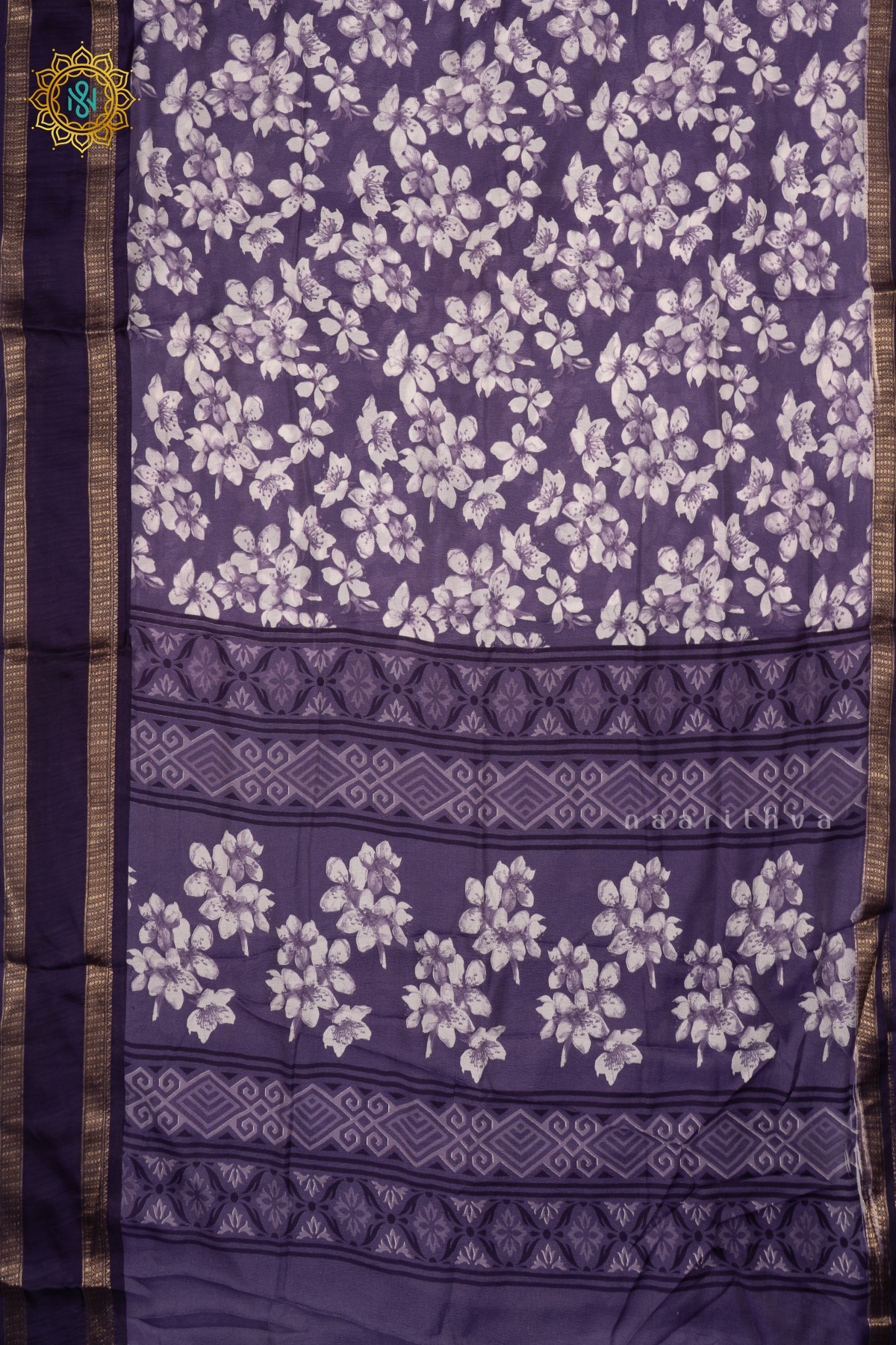 LAVENDER WITH PURPLE - SEMI GEORGETTE