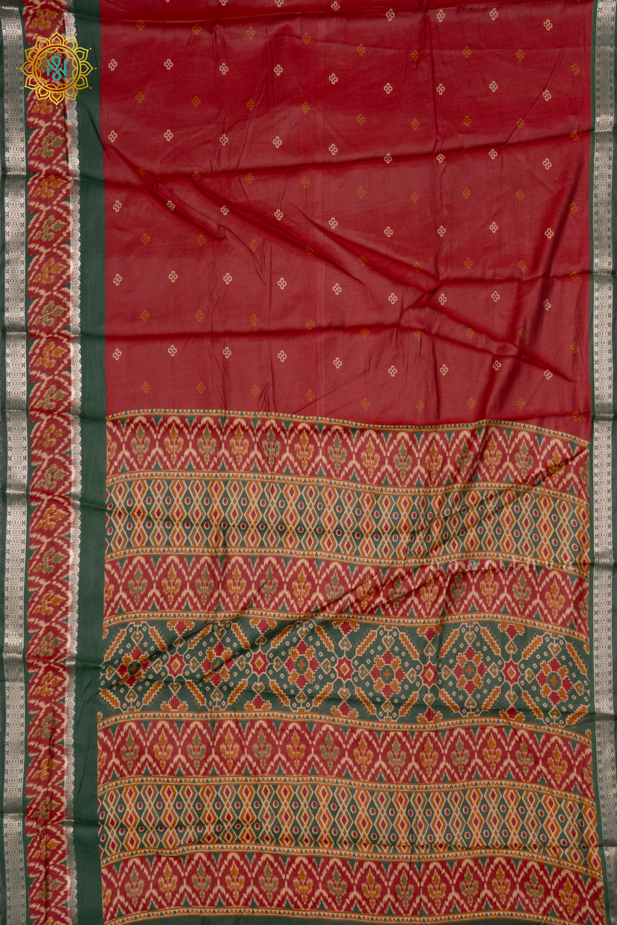 MAROON WITH GREEN - SOFT COTTON