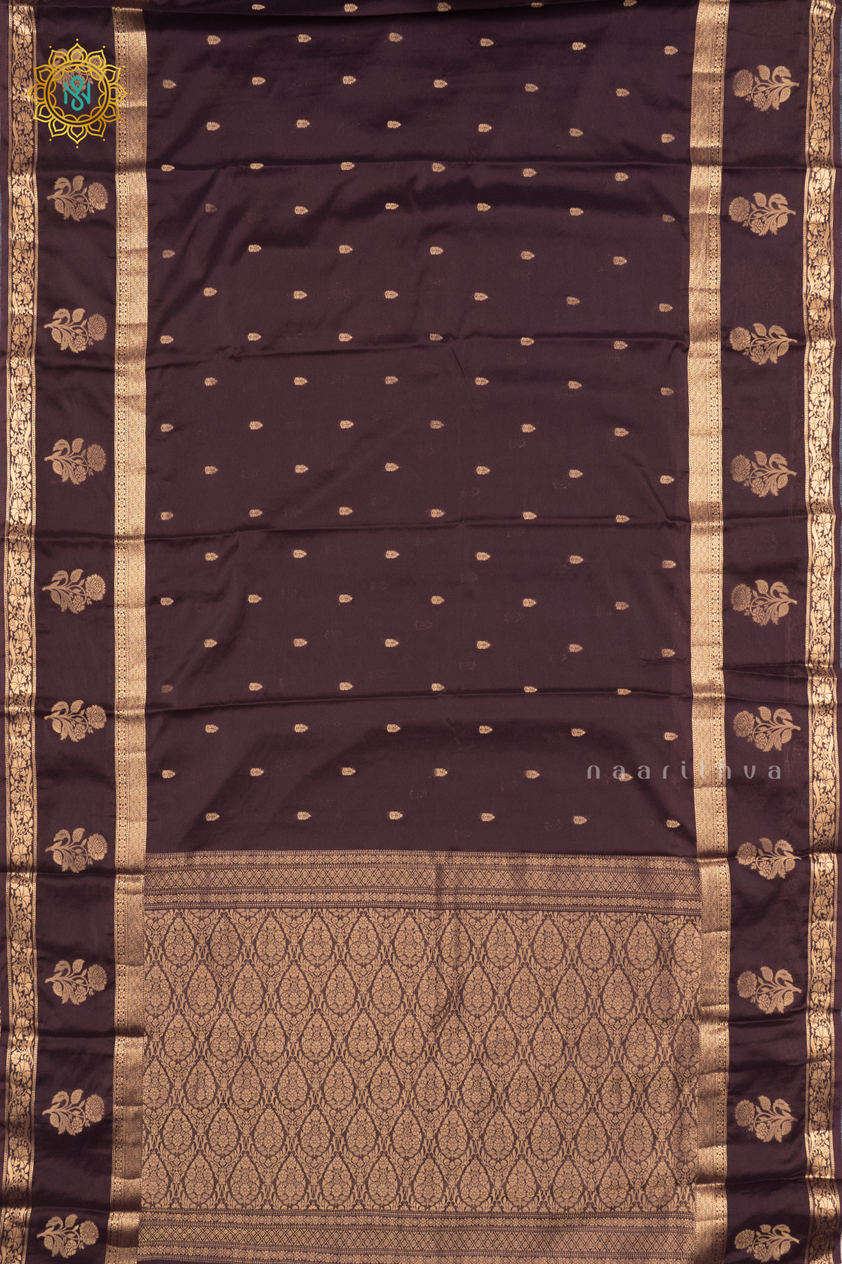 BROWN - SEMI MYSORE CREPE SILK