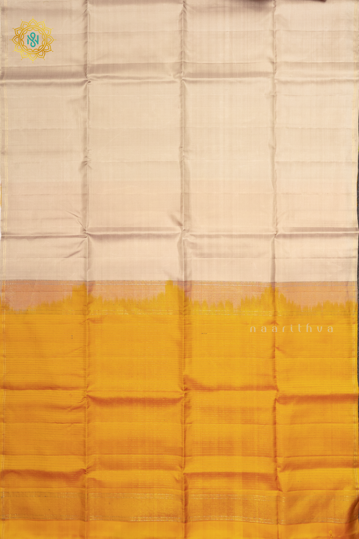 BEIGE WITH YELLOW - PURE KANJIAVARAM SOFT SILK