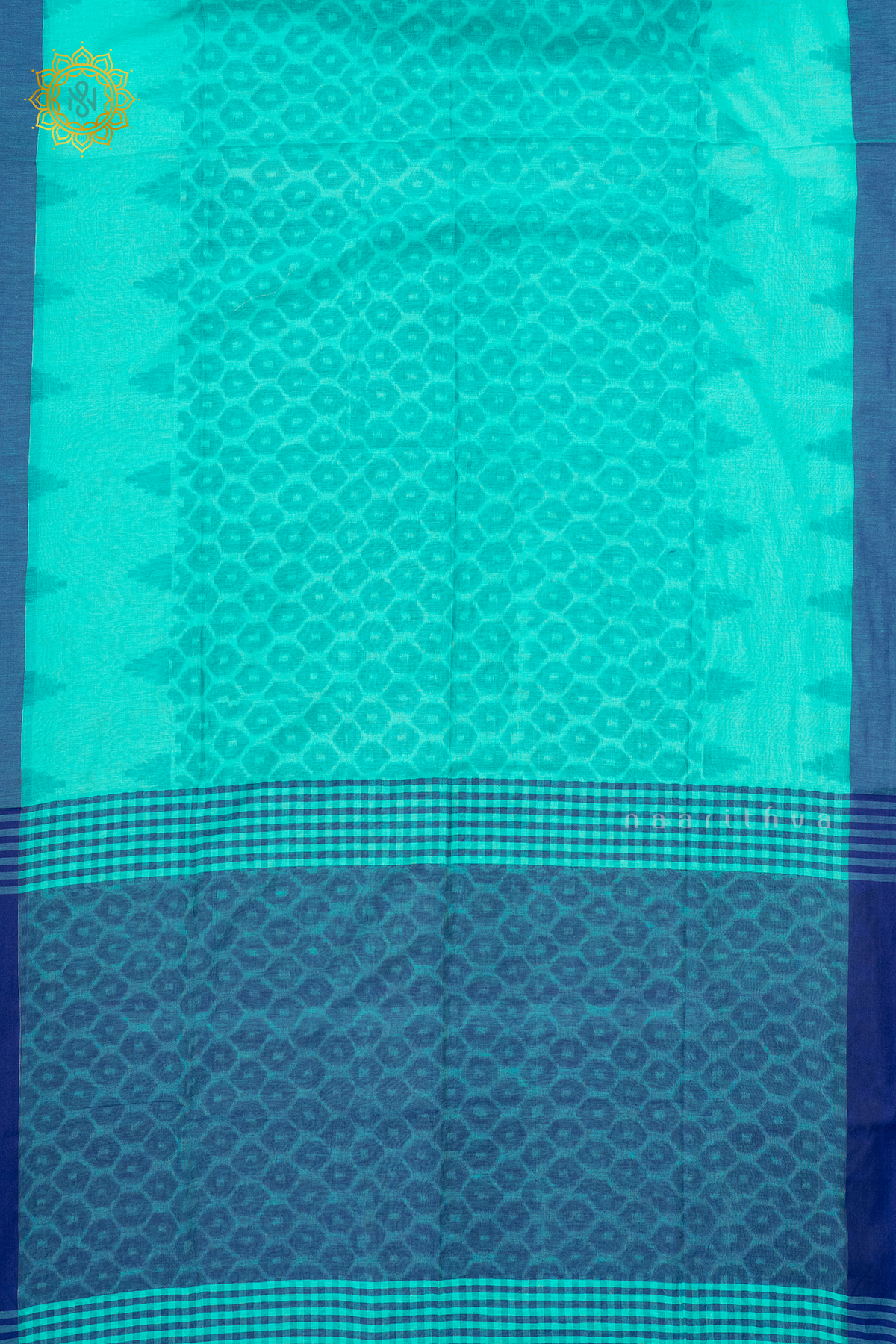 SEA GREEN WITH BLUE - MUL COTTON