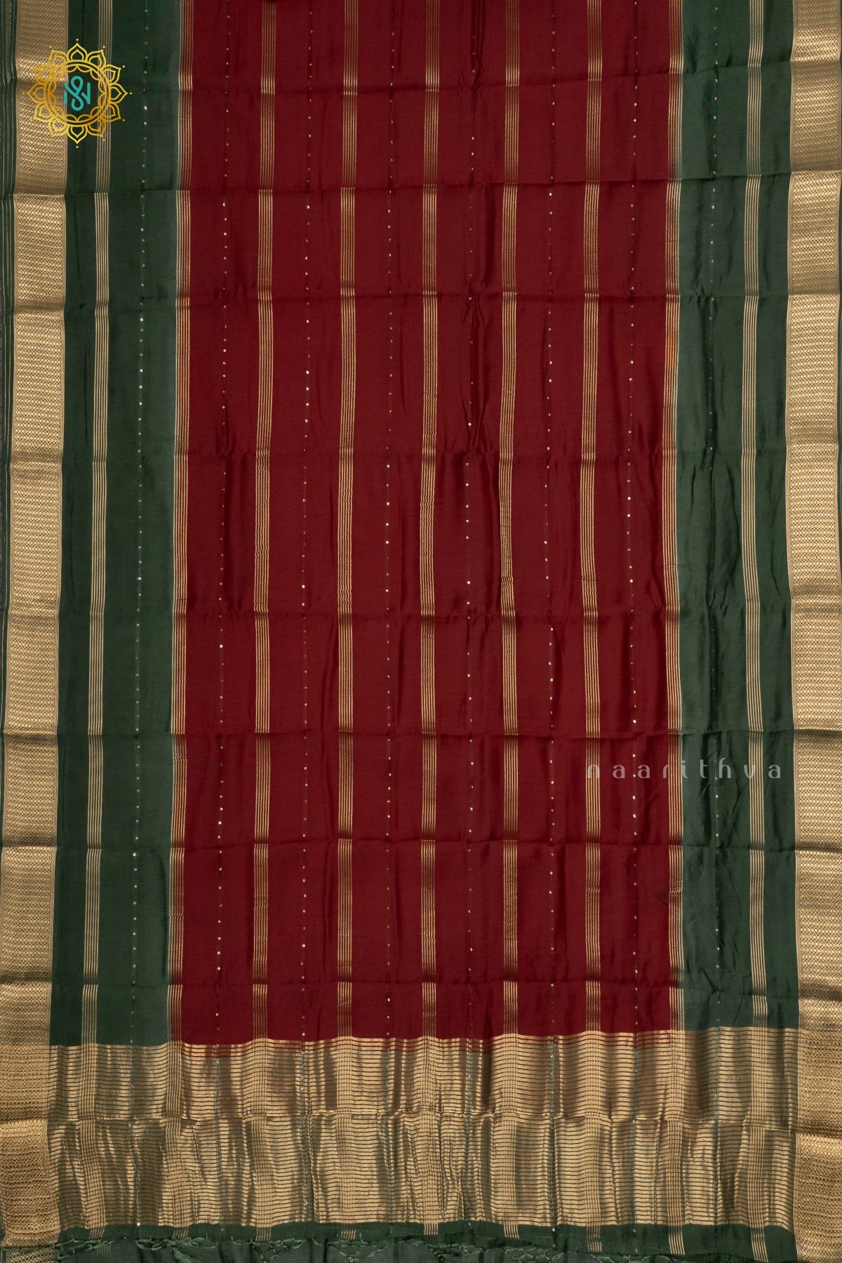 MAROON WITH GREEN - BUTTER CREPE