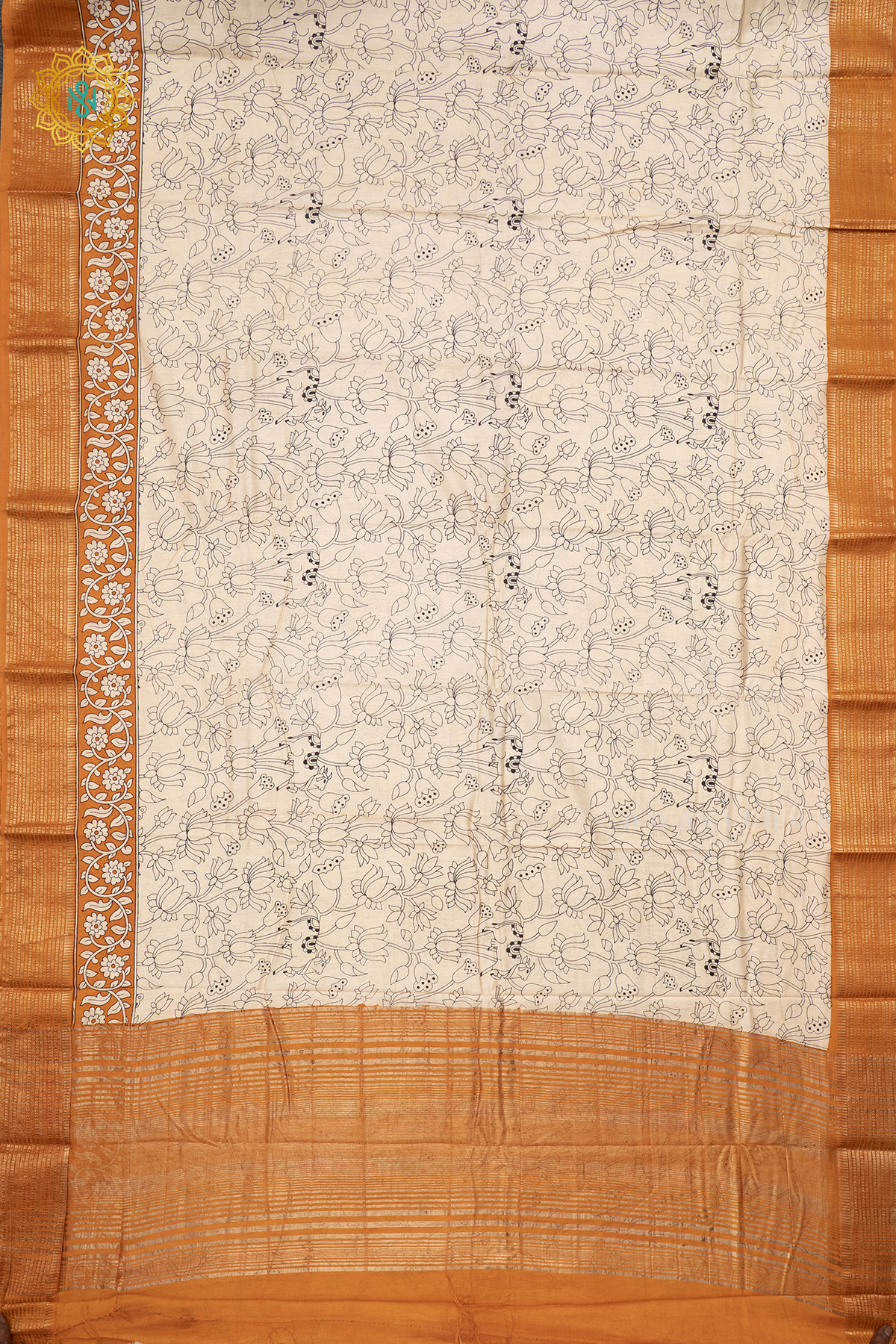 WHITE WITH YELLOW - VISCOSE COTTON