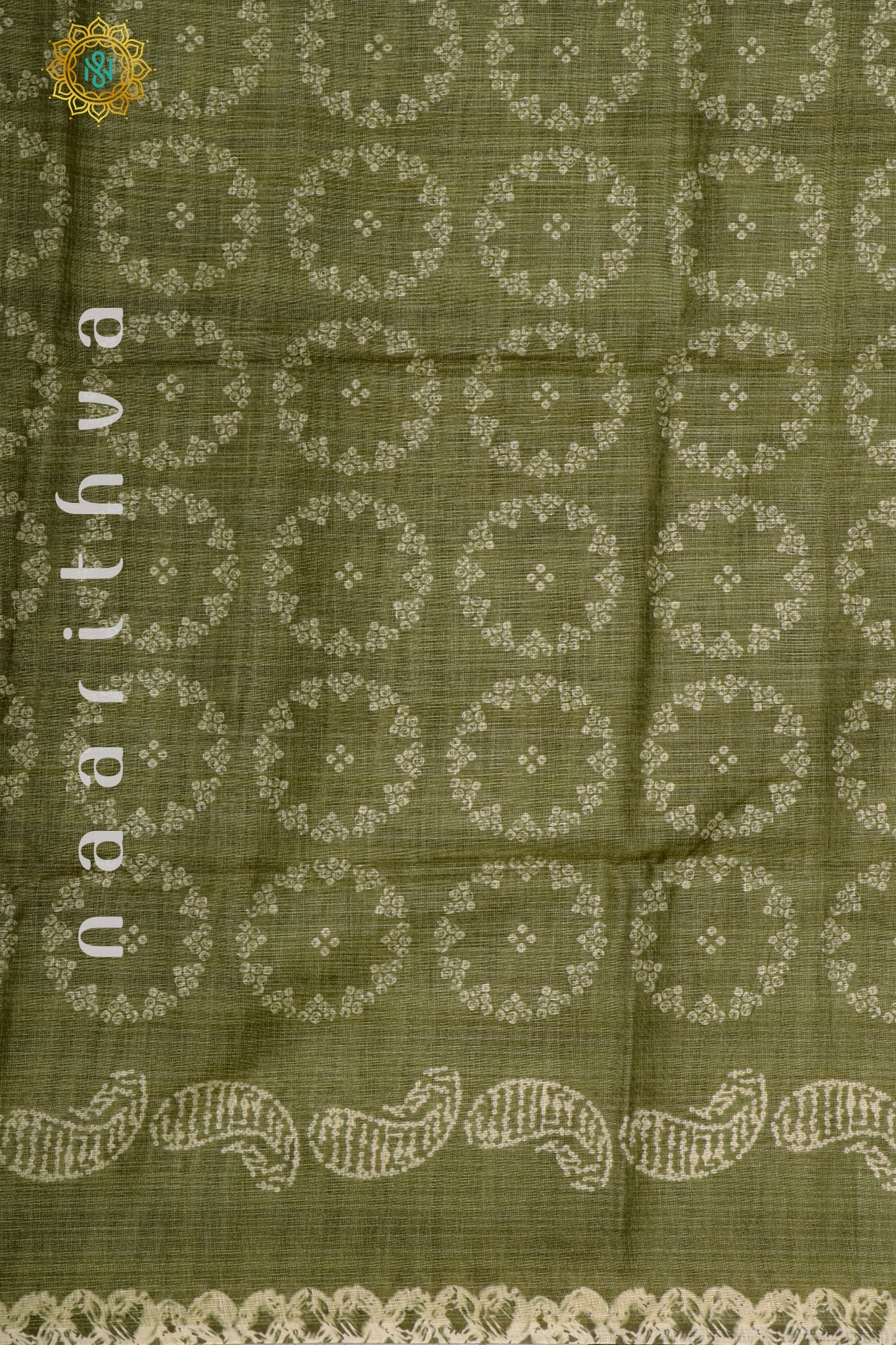 GREEN WITH GREY - LINEN TISSUE