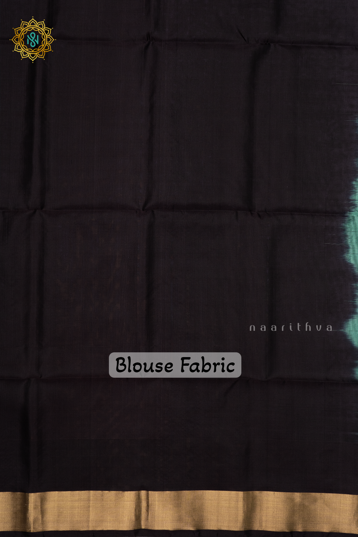 CYAN GREEN WITH BLACK - PURE KANJIVARAM IKAT SOFT SILK