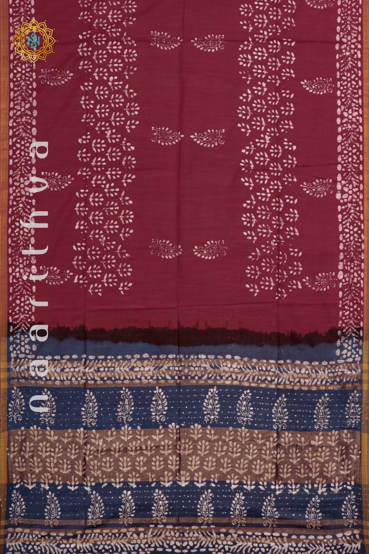 RED WITH BLUE - SLUB COTTON