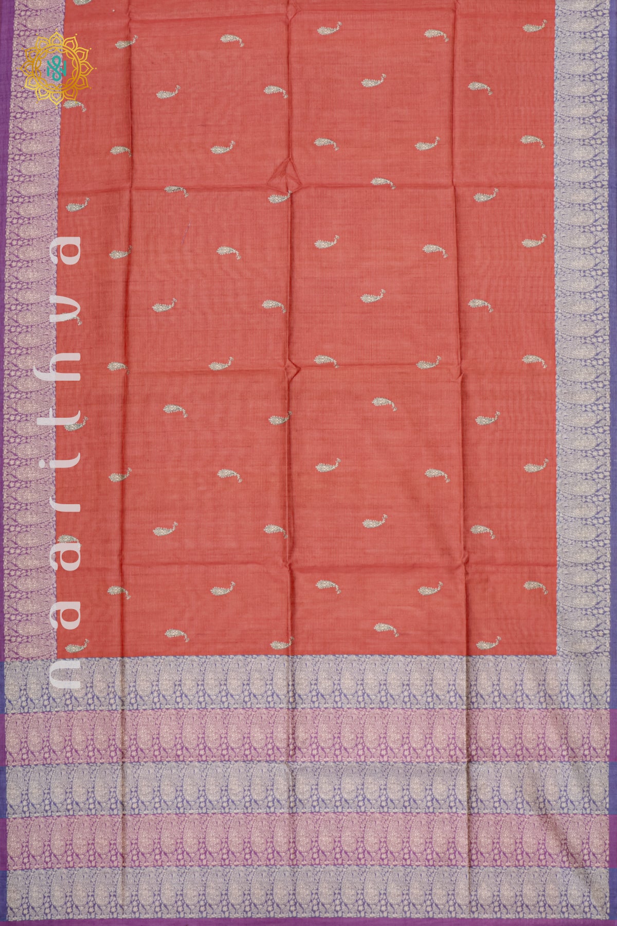 RED WITH PURPLE - SEMI TUSSAR