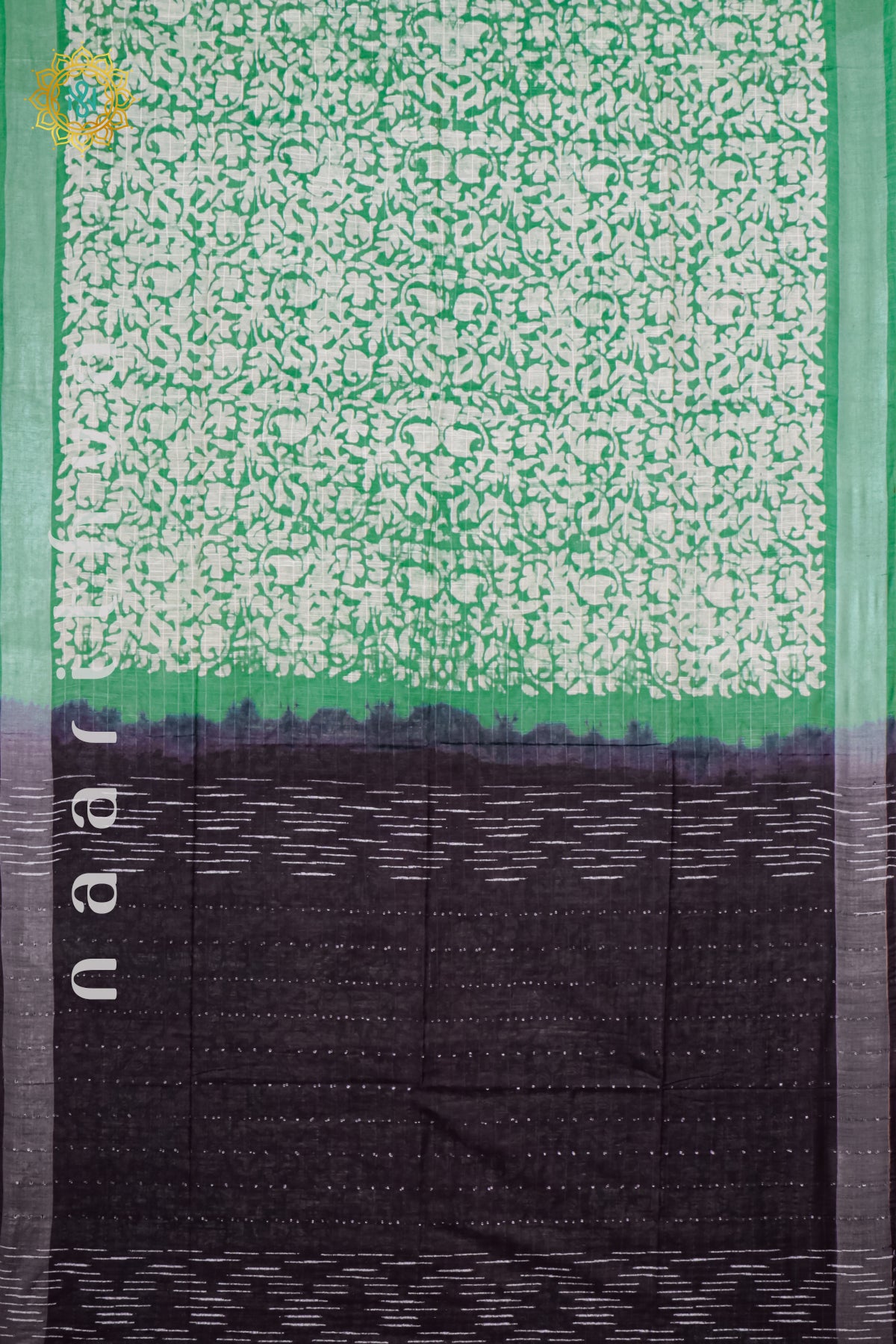 GREEN WITH DEEP WINE - SLUB COTTON