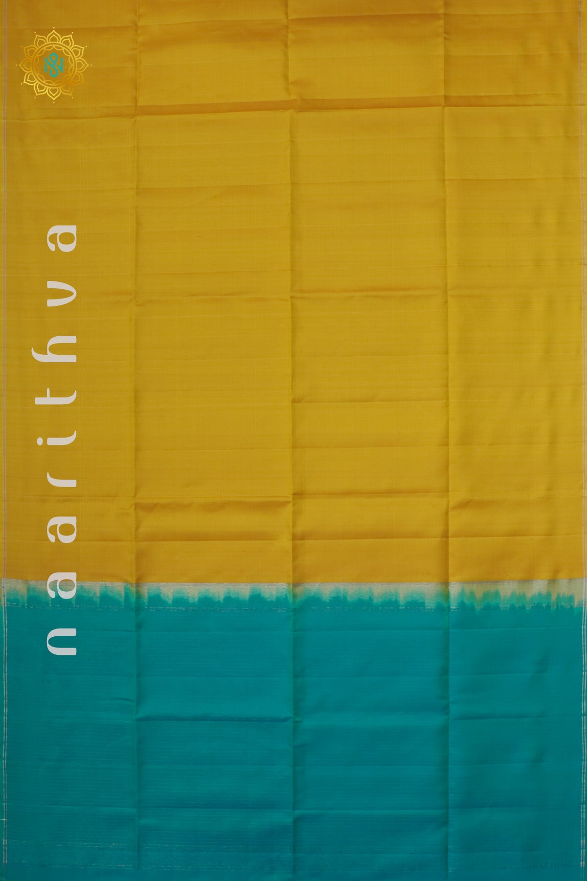 YELLOW WITH SKY BLUE - PURE KANJIVARAM SOFT SILK
