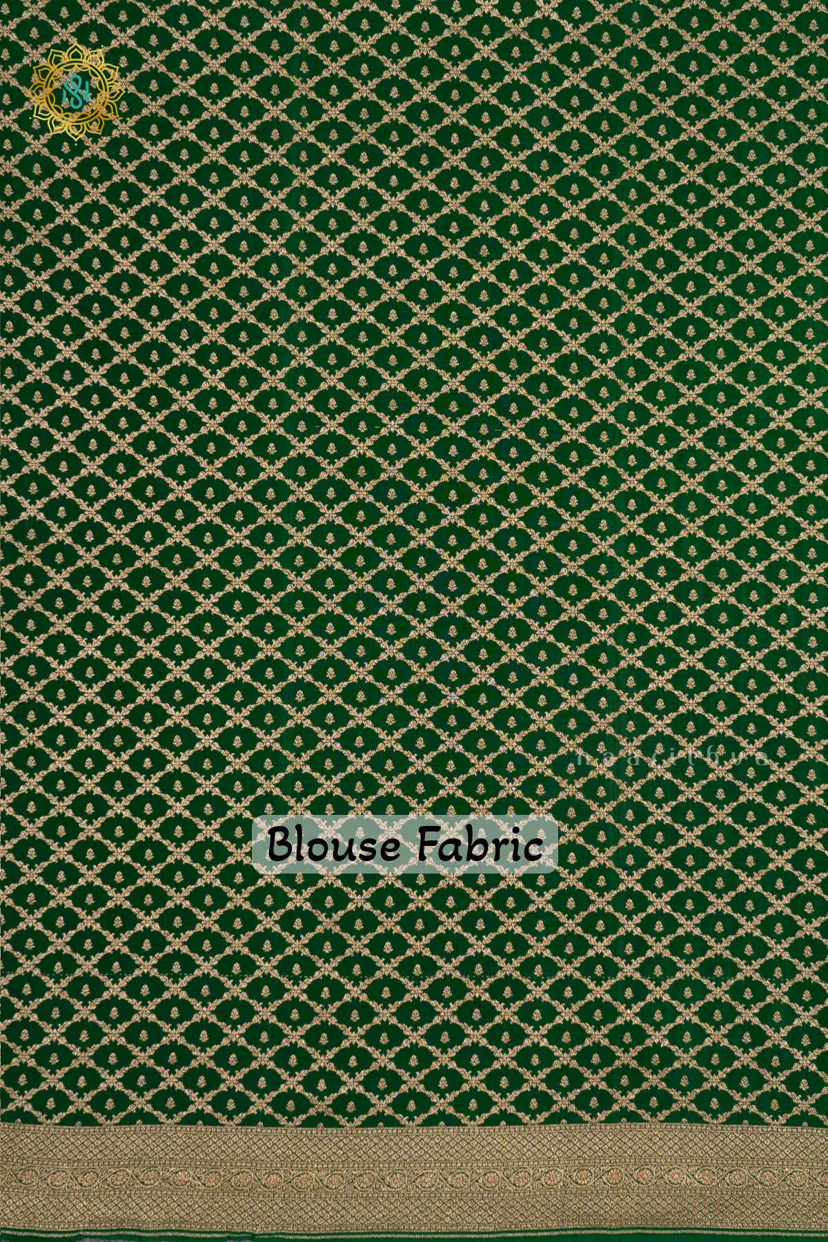 LEMON YELLOW WITH GREEN - PURE BANARASI CREPE SILK