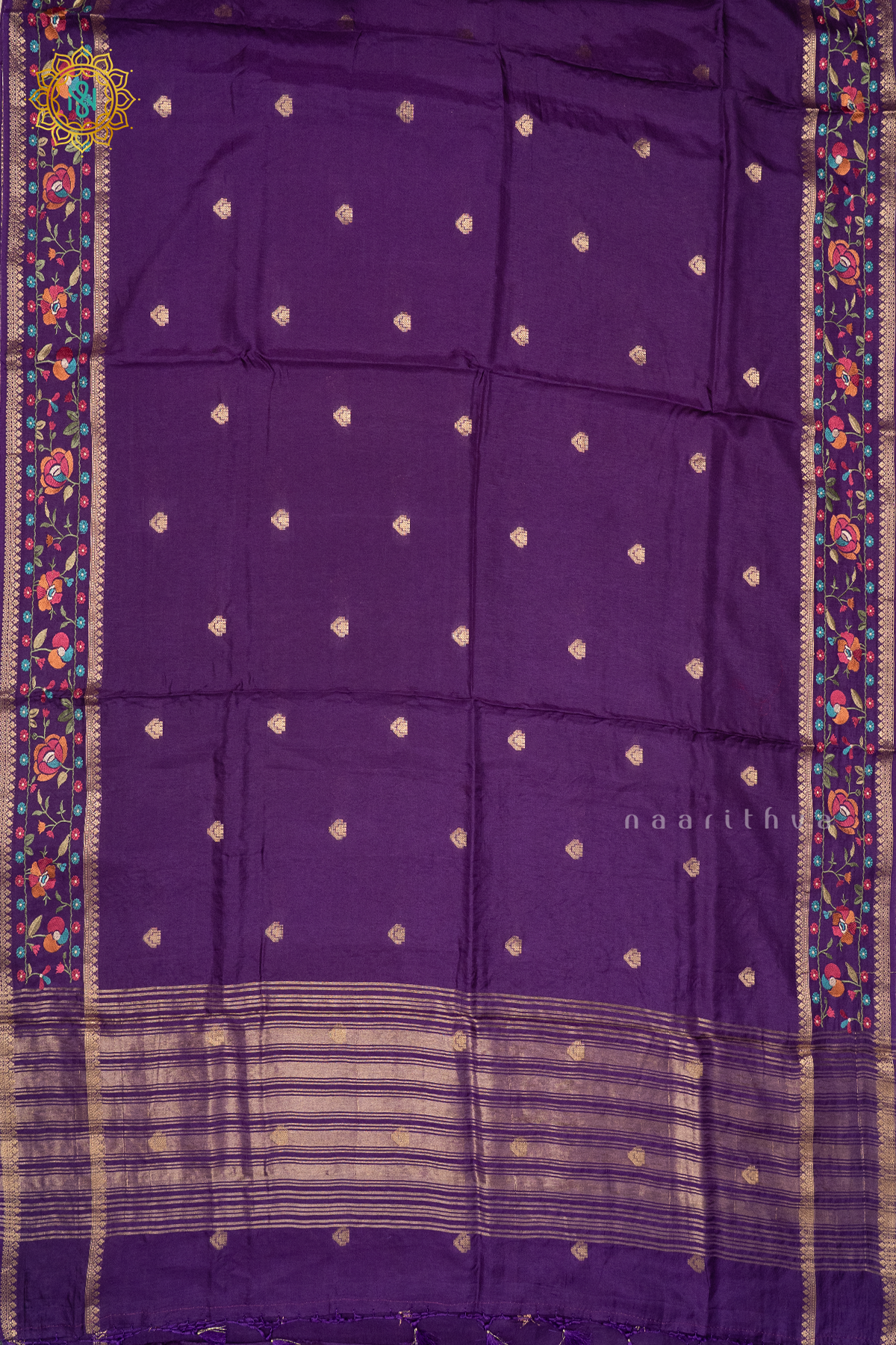 PURPLE - SEMI CREPE SILK WITH EMBROIDERY