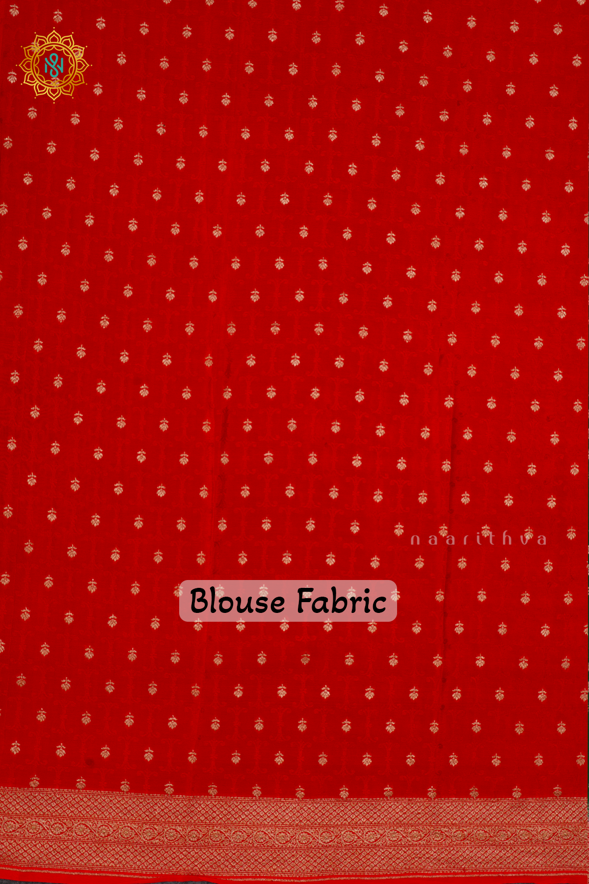 GREEN WITH RED - PURE BANARASI CREPE SILK