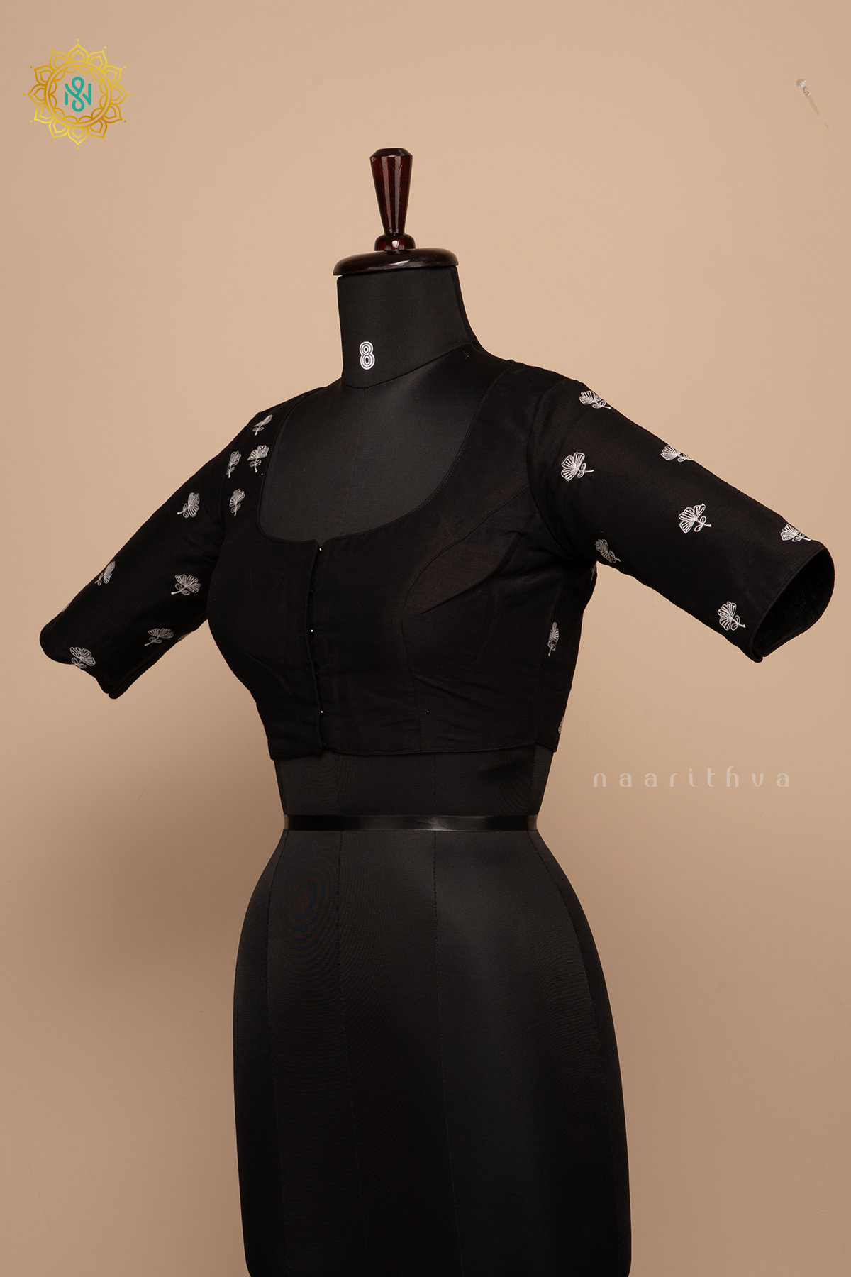 Black - Cotton Silk Readymade Blouse