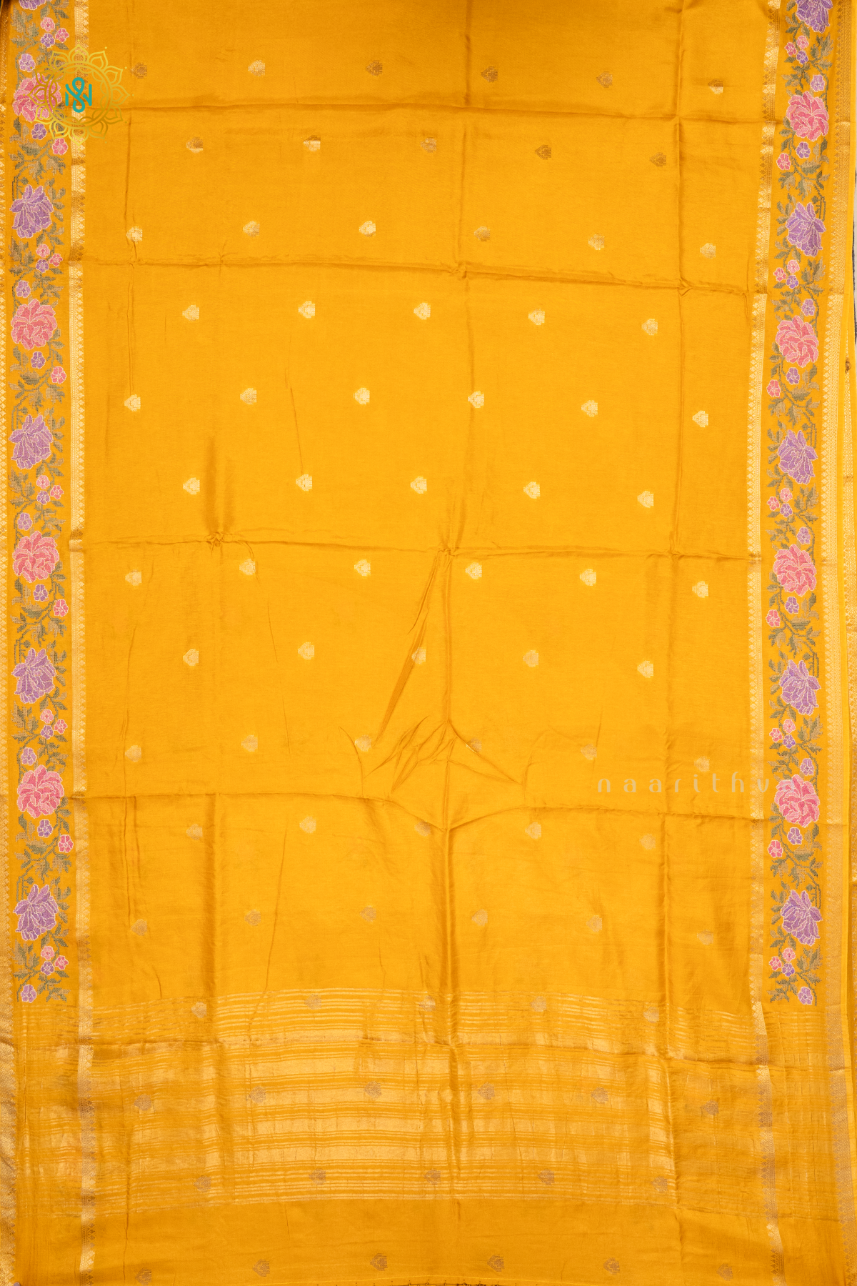 YELLOW - SEMI CREPE SILK WITH EMBROIDERY