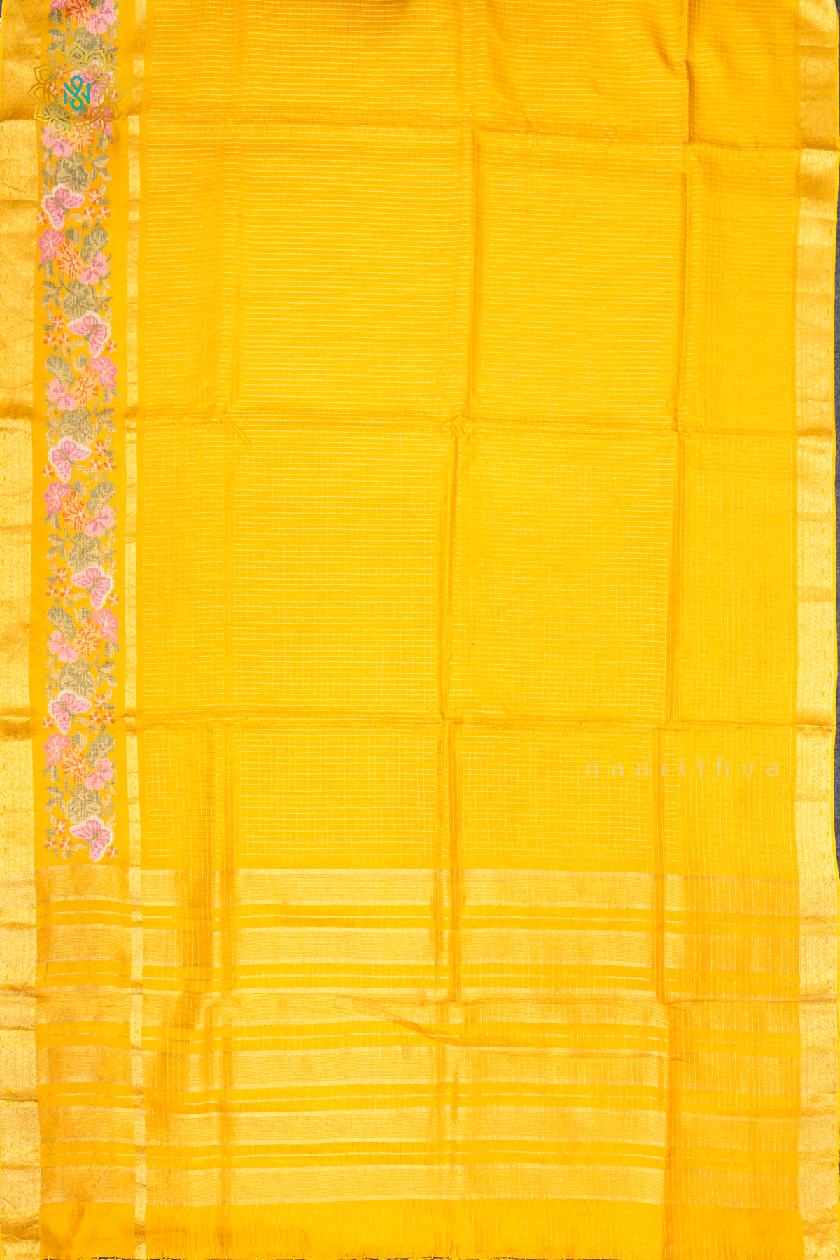 YELLOW - SEMI CREPE SILK WITH EMBROIDERY