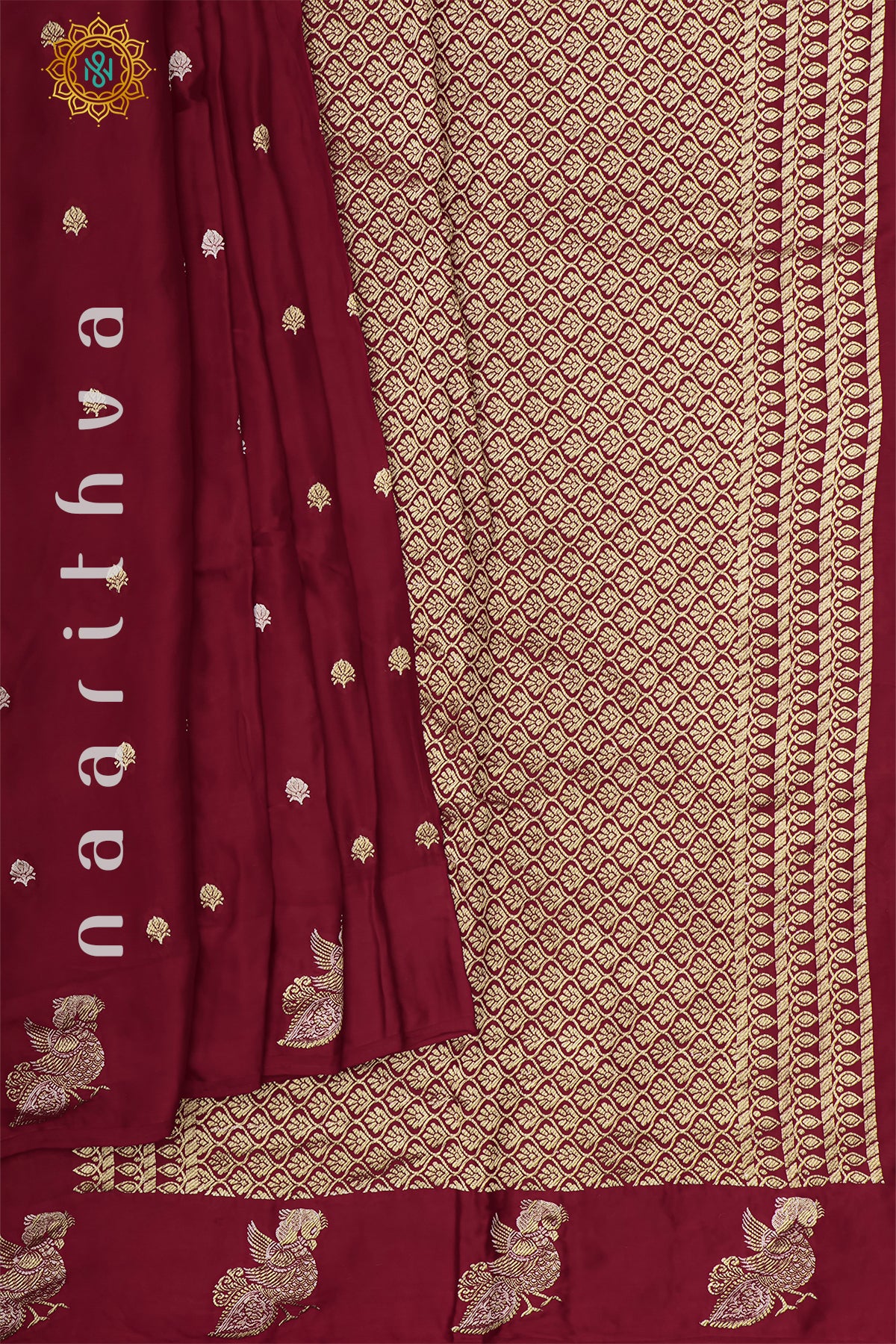 MAROON - SATIN CREPE