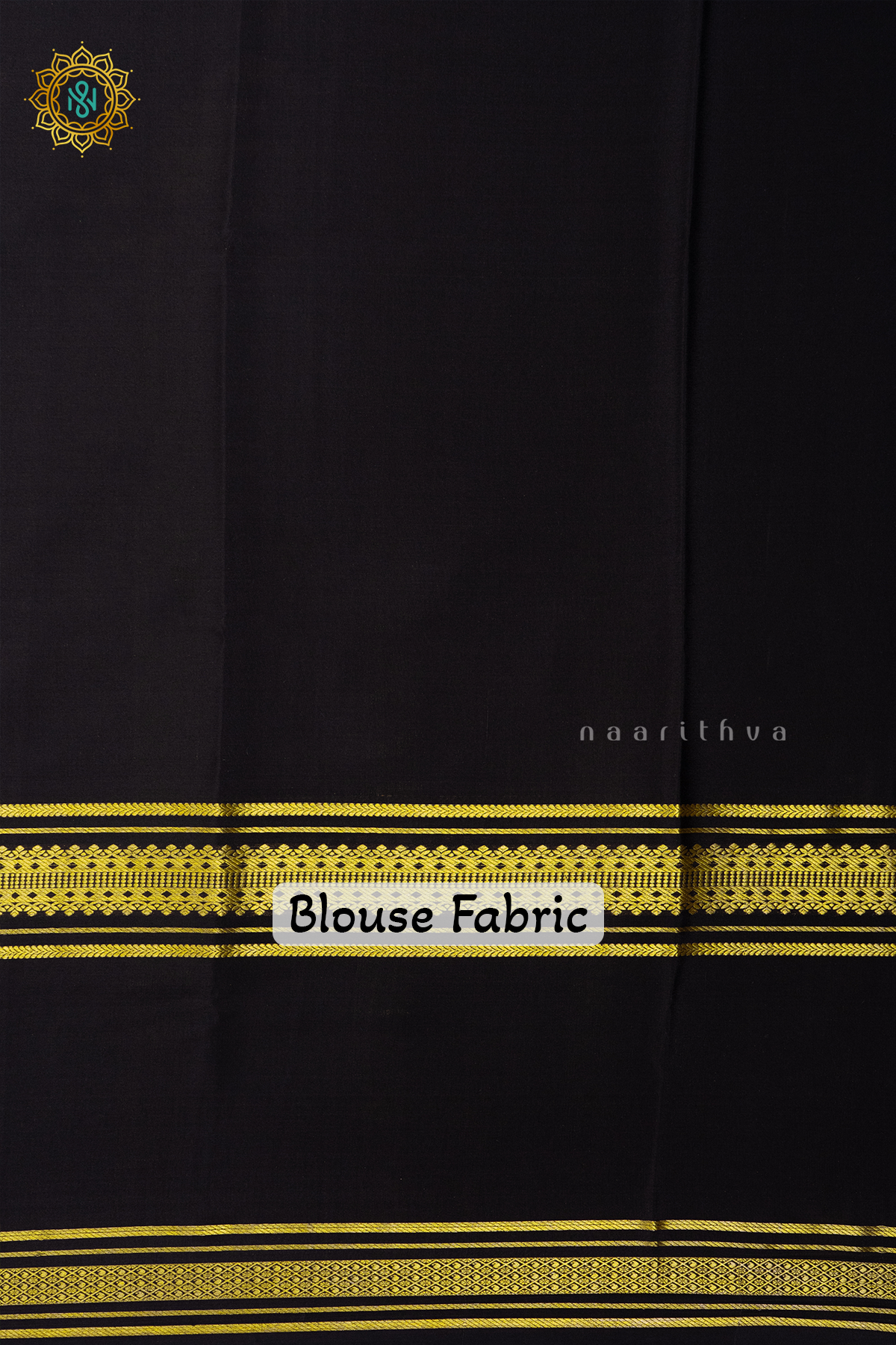 ELEPHANT GREY WITH BLACK & GREEN - PURE MYSORE CREPE SILK