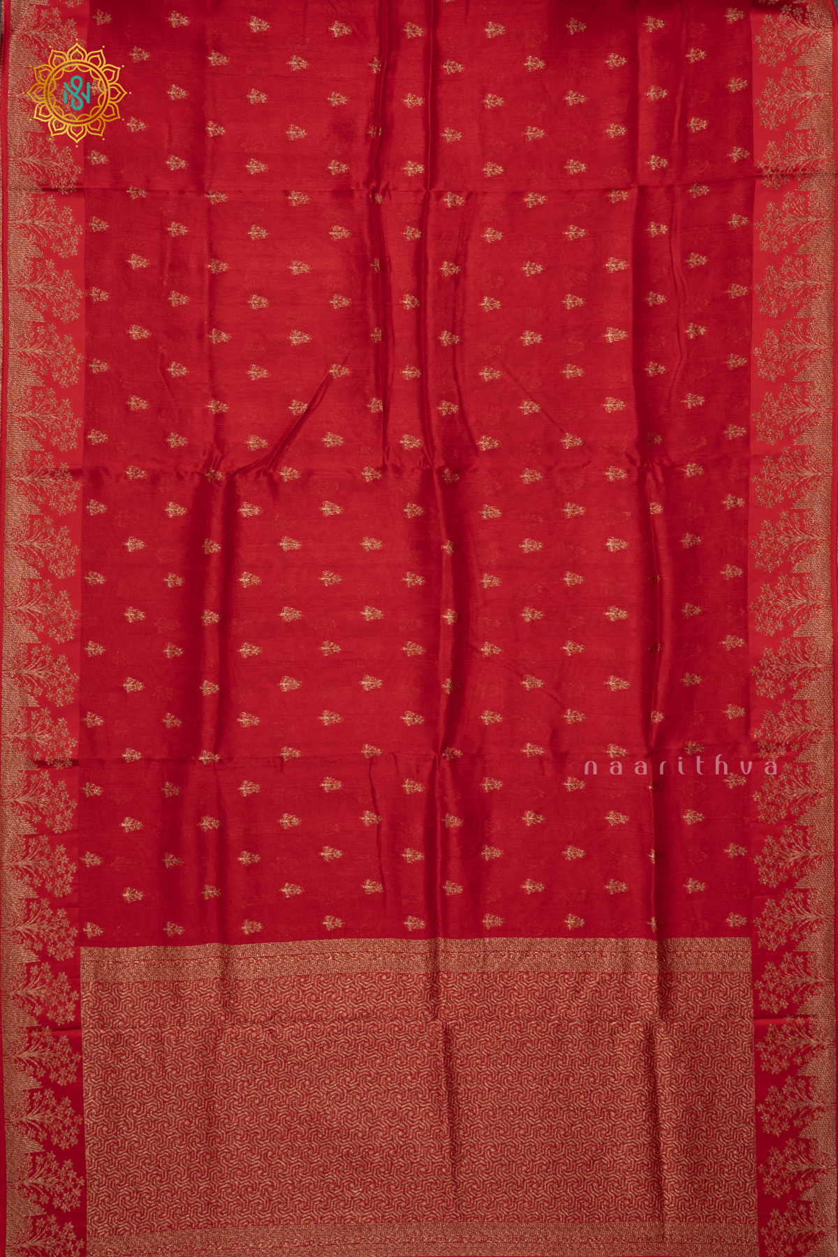 RED - SEMI TUSSAR SILK