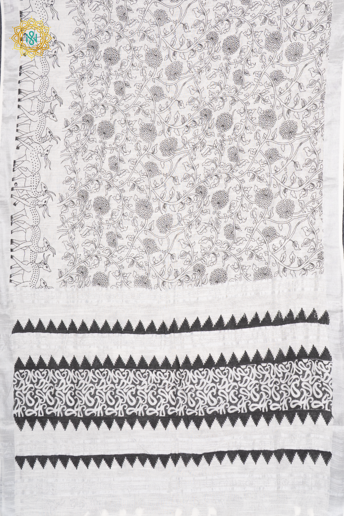 WHITE WITH BLACK - LINEN BY COTTON