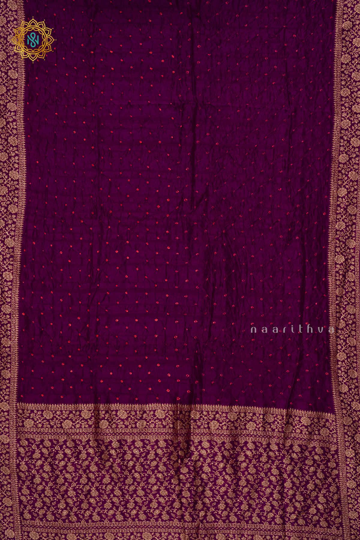 WINE - SEMI TUSSAR WITH TIE & DYE