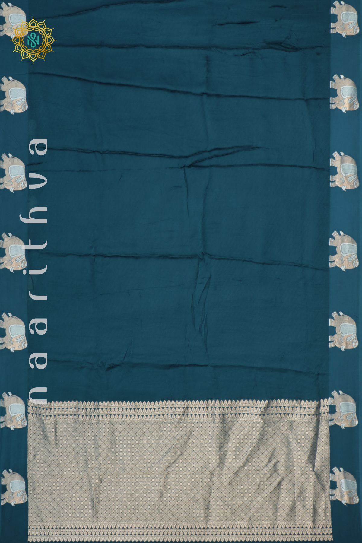 PEACOCK BLUE - SATIN BANARAS