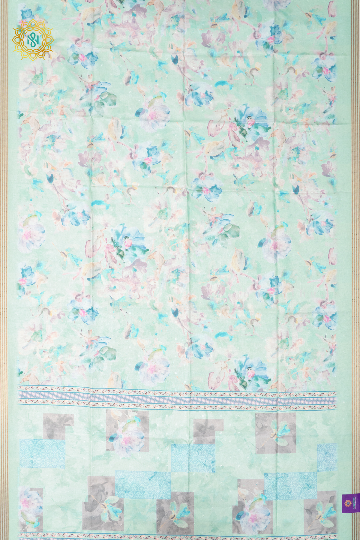 AQUA GREEN - SEMI TUSSAR SILK