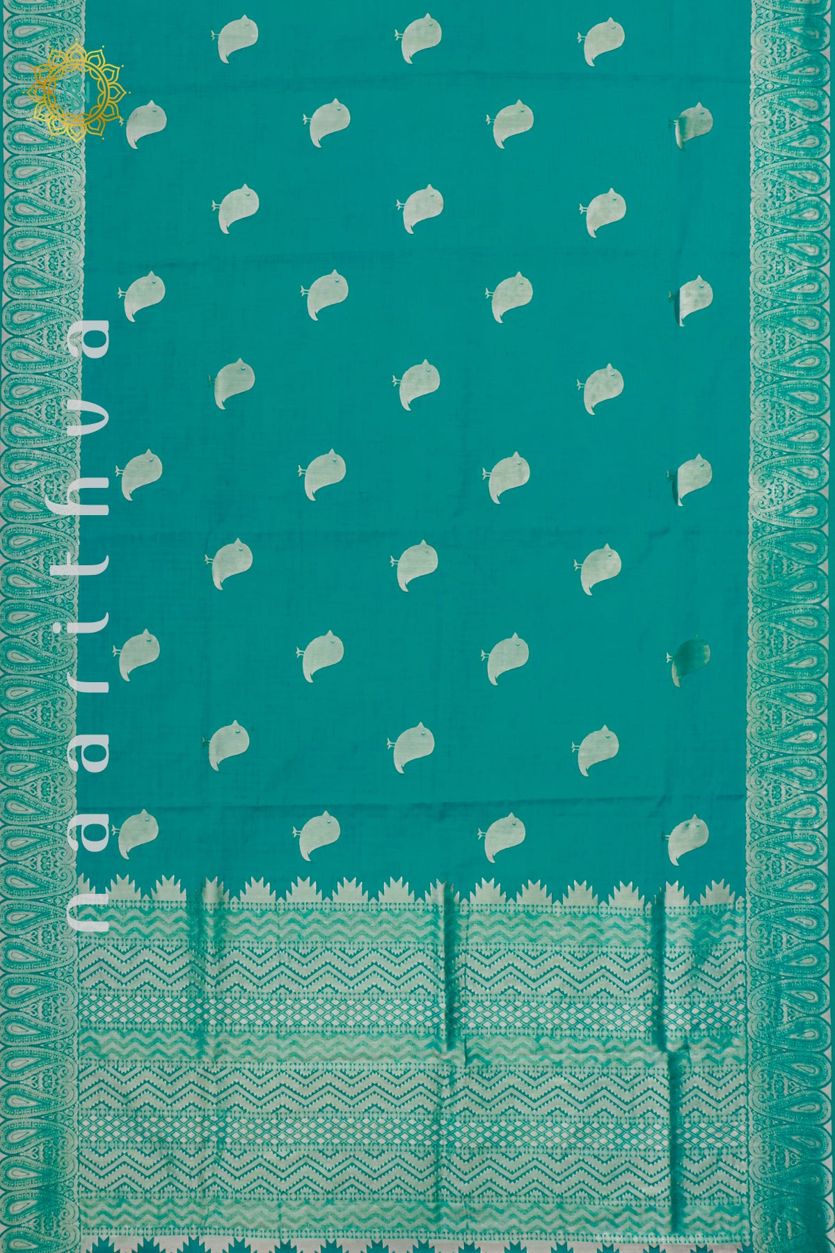 CYAN GREEN - CHANDERI SILK COTTON