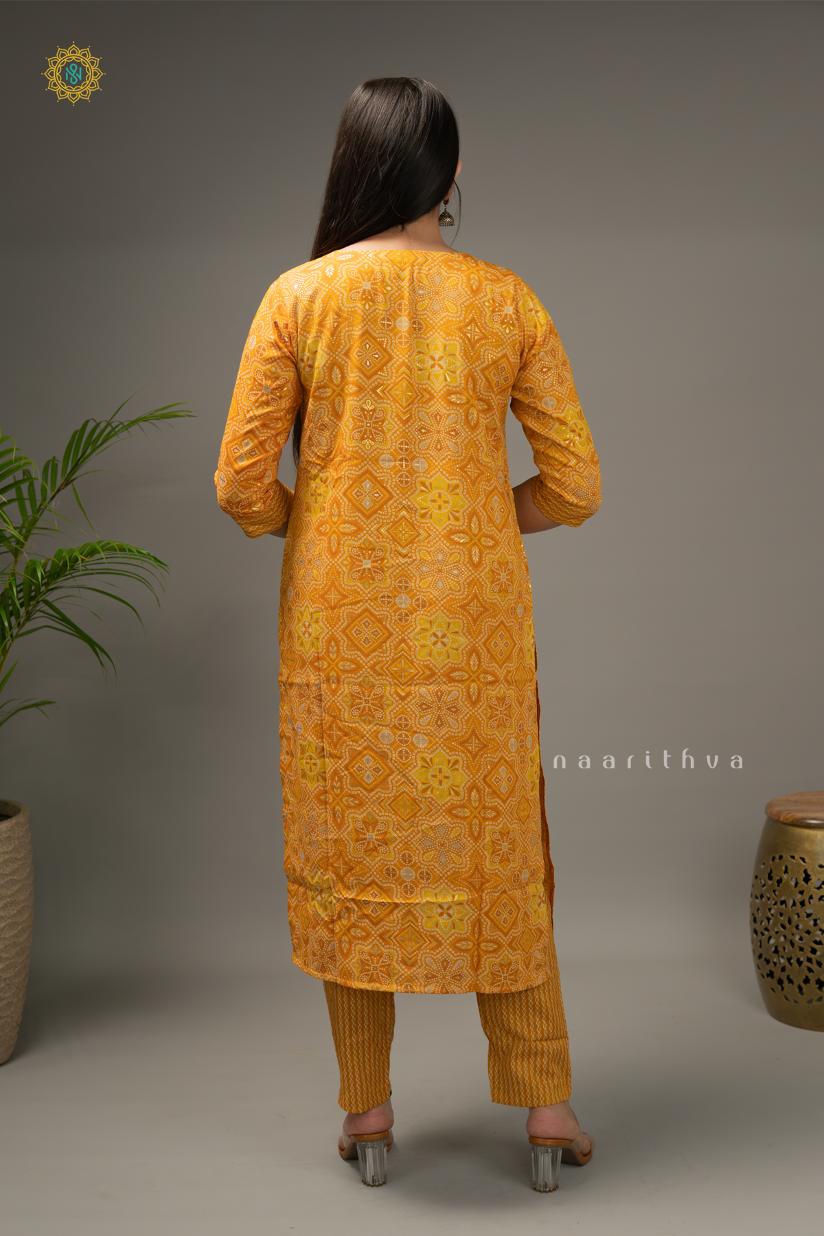 ORANGE - COTTON 3PC SALWAR SUIT WITH PRINTED TOP, BOTTOM & DUPATTA