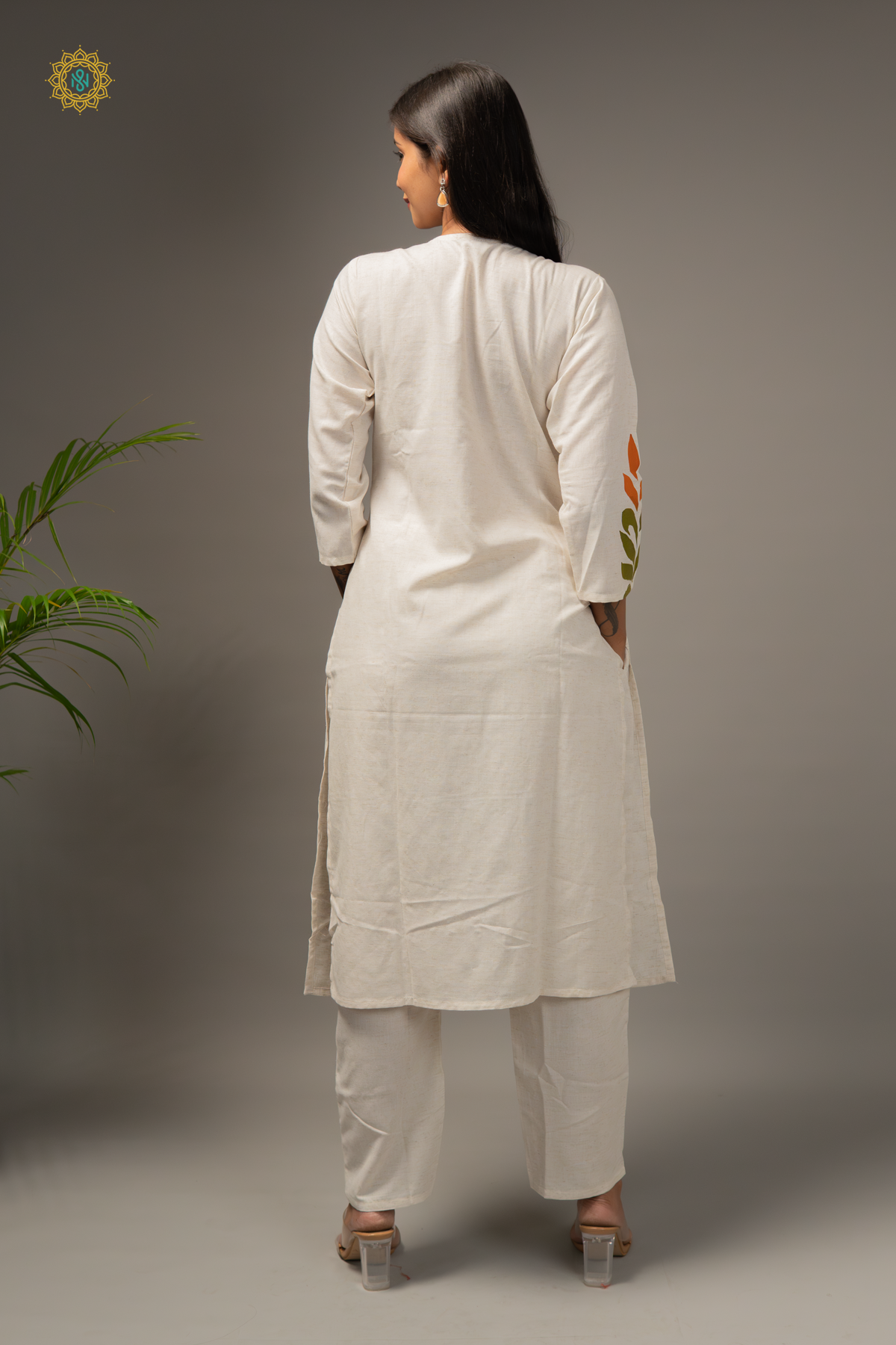 WHITE - COTTON 2PC SALWAR SUIT WITH TOP & BOTTOM