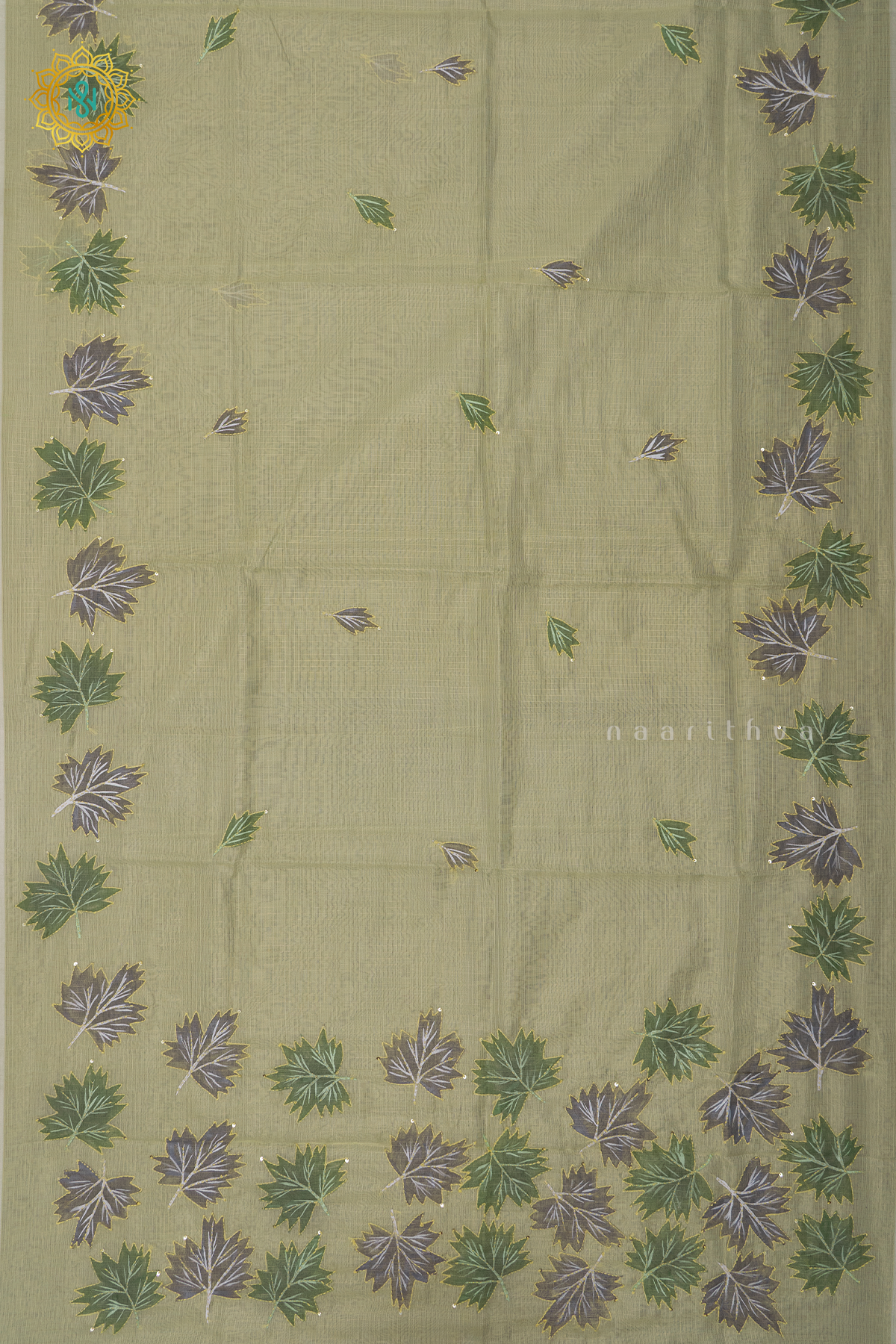 GREEN - KOTA TISSUE WITH KATHA WORK
