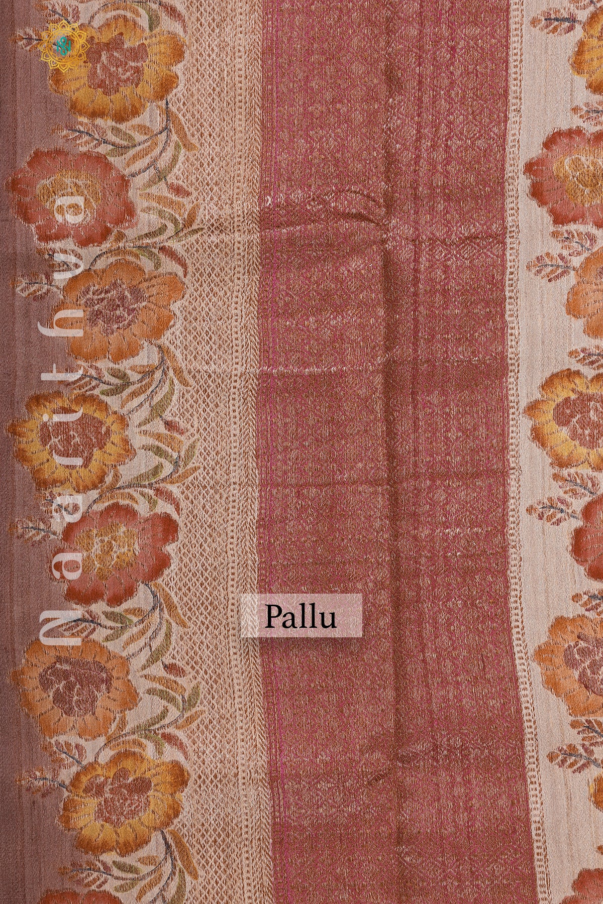 MAUVE - PURE HANDLOOM TUSSAR SILK